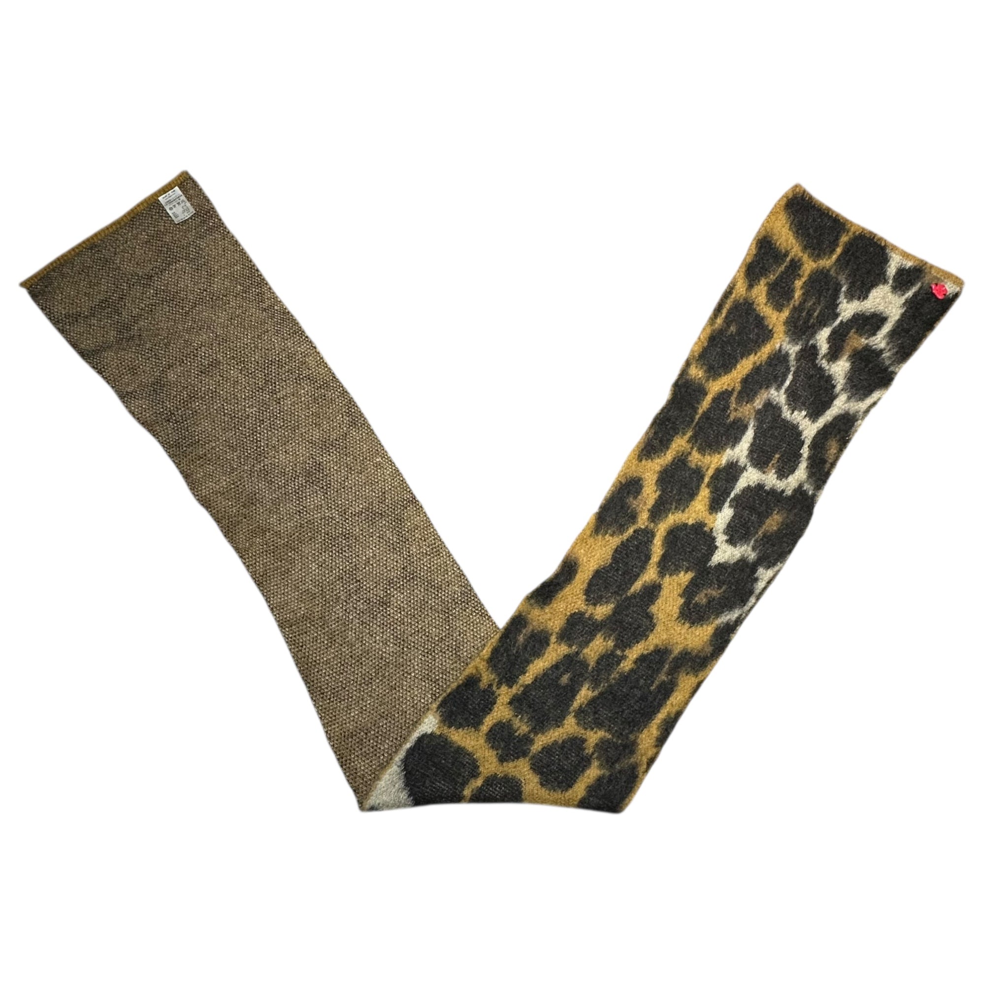 SEVESKIG(セヴシグ) Leopard Print Mohair-Blend Wool Scarf レオパード モヘア混 ウール マフラー AC-SV-HA-1010 FREE ブラウン×ブラック