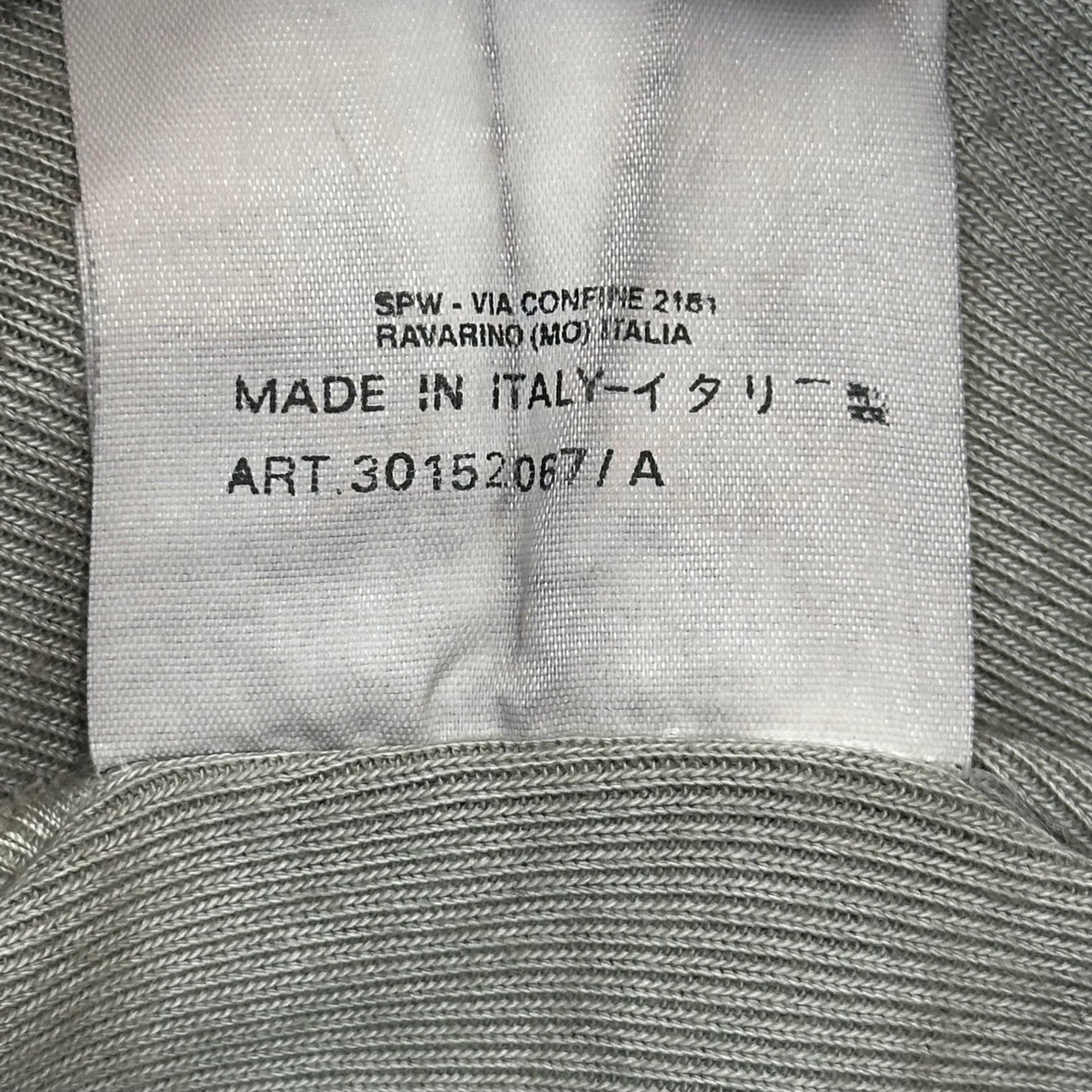 STONE ISLAND(ストーンアイランド) 1999SS One-Point Logo Crew Neck Ribbed T-Shirt ワンポイント ロゴ クルーネック リブ Tシャツ 30152067/A S グレー ポール・ハーヴェイ期 アーカイヴ