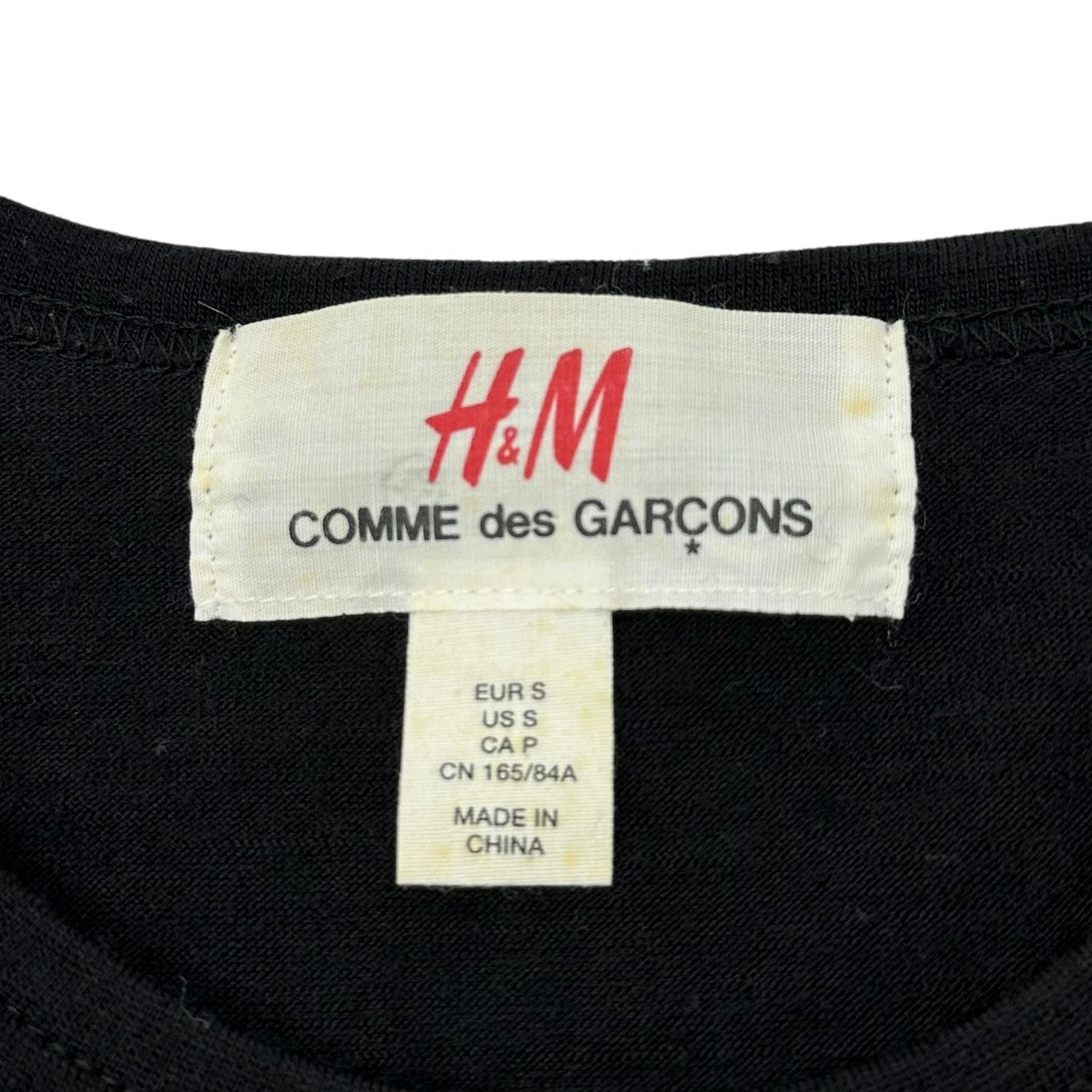 COMME des GARCONS×H&M(コムデギャルソン×エイチアンドエム) 08AW Wool Long-Sleeve Knit Top ウール 長袖 カットソー S ブラック Tシャツ ニットソー コラボ