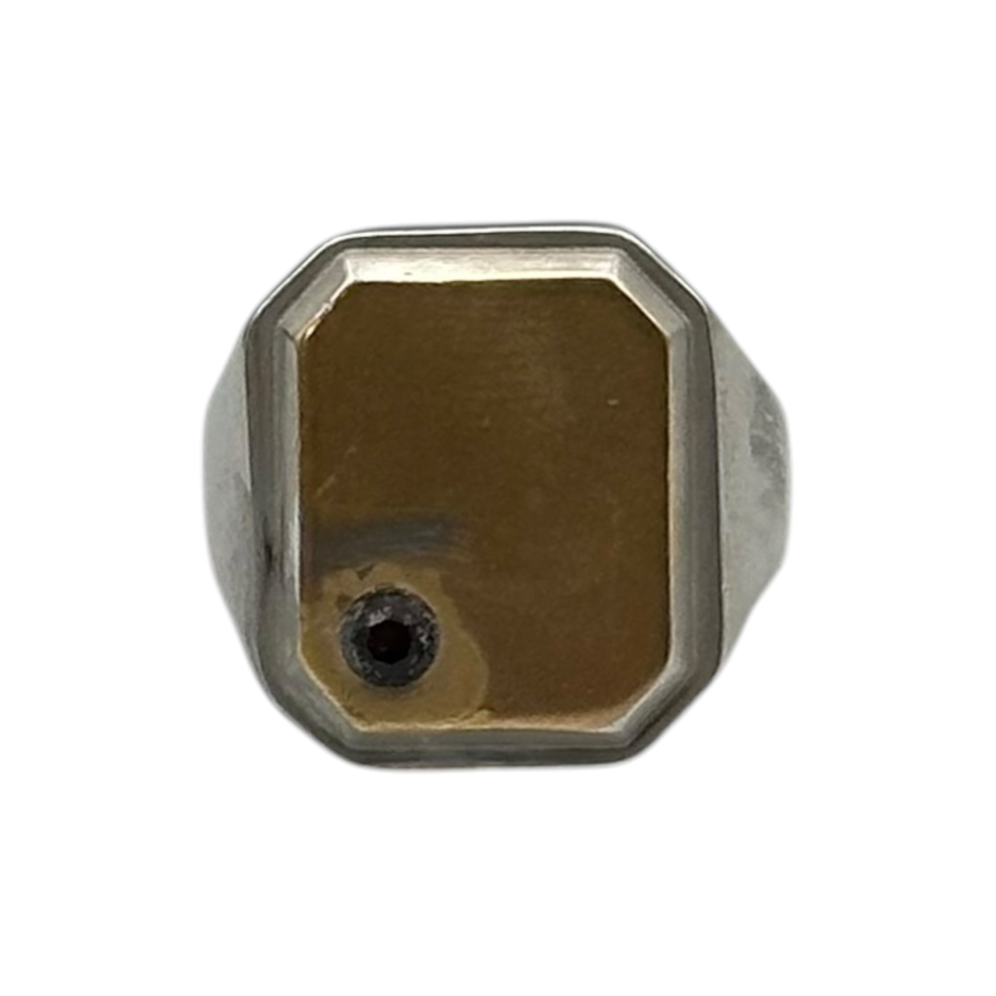 MAISON MARGIELA(メゾンマルジェラ) 22AW SQUARE CHEVALIER RING スクエア シュヴァリエ リング 9号 ゴールド×シルバー