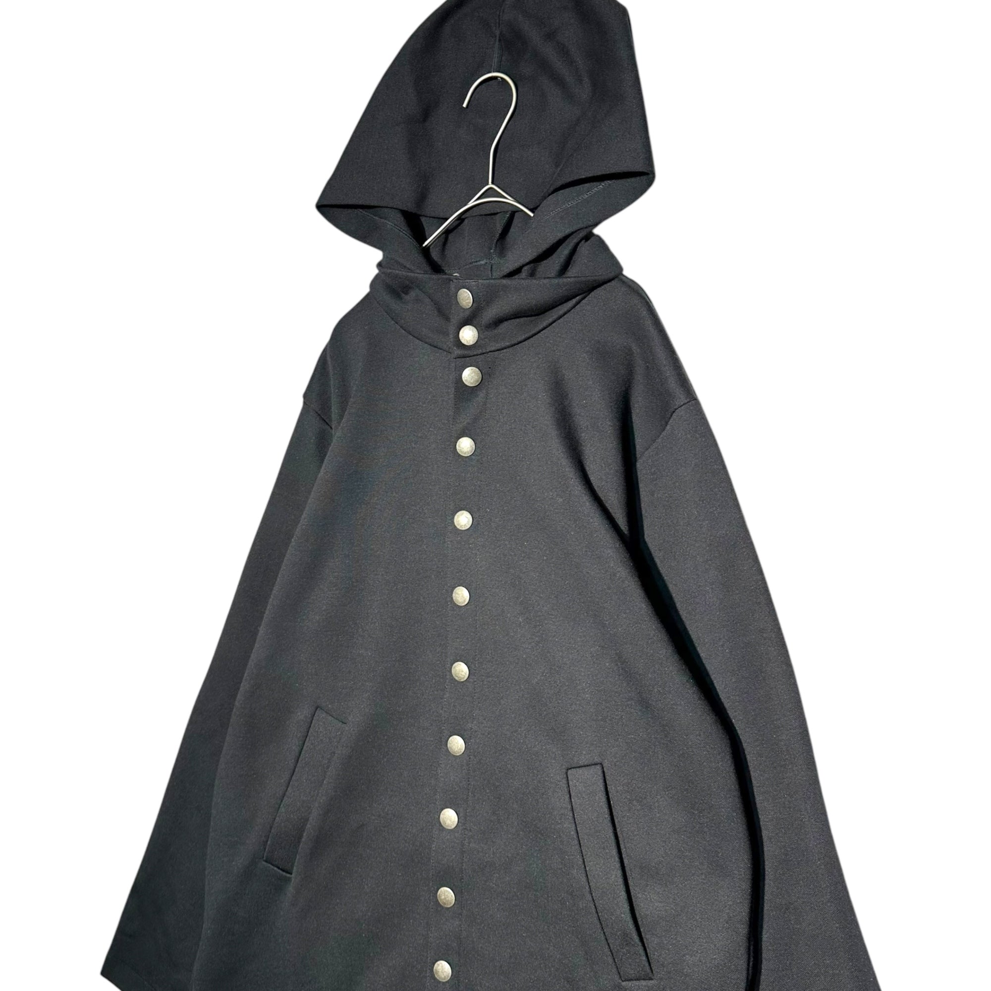 Agnes b. homme(アニエスベーオム) Snap Button Hooded Coat スナップ ボタン フーデッド コート H193JDX6 S ブラック