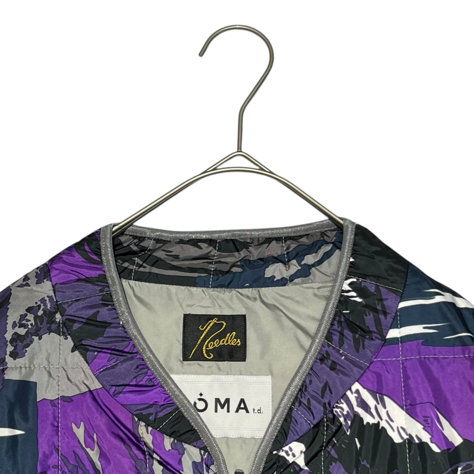NEEDLES×NOMA(ニードルズ×ノマ) 22AW NOMA t. d. Piping Quilt Jacket 総柄 キルティングジャケット N34-NNJK01 M パープル
