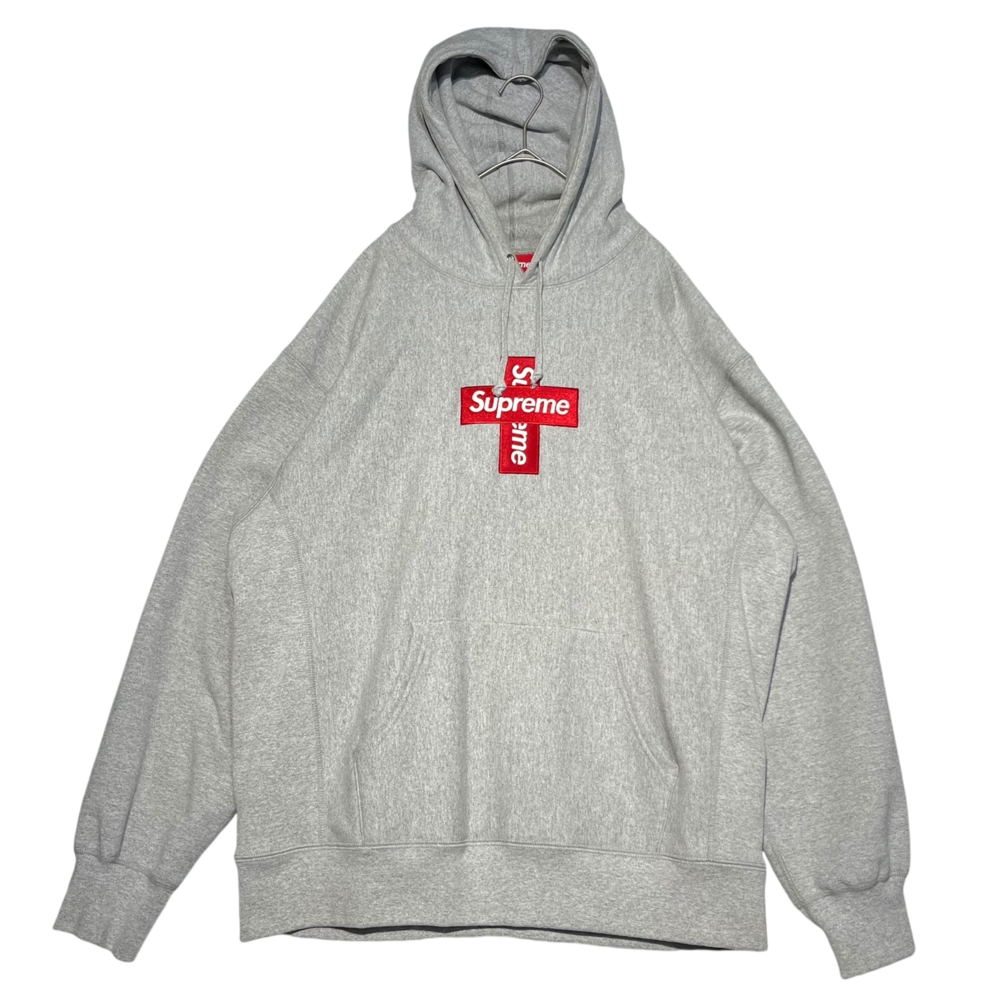 SUPREME(シュプリーム) 20AW Cross box logo hooded sweats クロス ロゴ フーデッド スウェット パーカー XL グレー×レッド