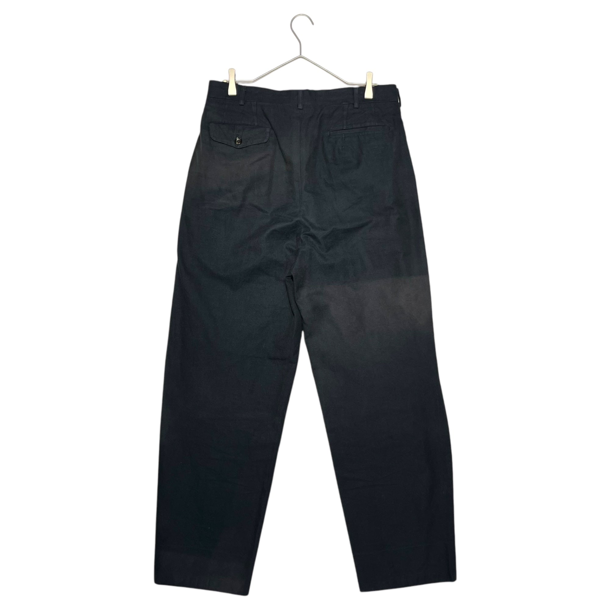 COMME des GARCONS HOMME(コムデギャルソンオム) 99AW Two-tuck cotton wide trousers ツータック コットン ワイド トラウザー 田中オム HP-04048L L ネイビー 田中啓一氏デザイナー期 稀少品