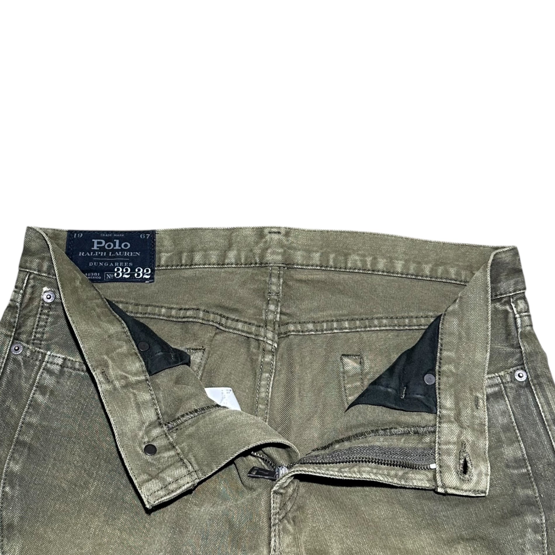 POLO RALPH LAUREN(ポロラルフローレン) Hem Zip Biker Denim Pants 裾 ジップ バイカー デニム パンツ 710562583003 W32 カーキ