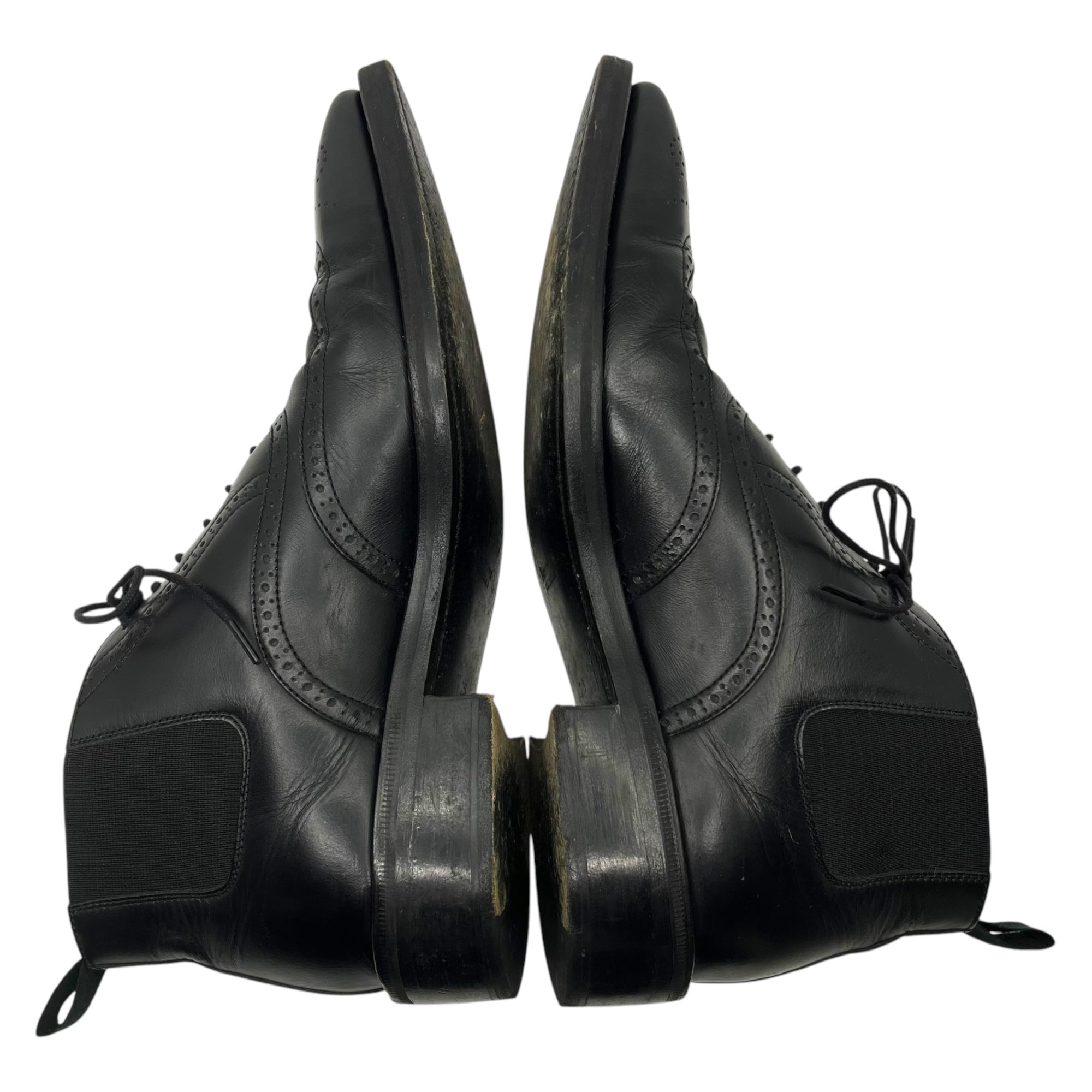 BURBERRY BLACK LABEL(バーバリーブラックレーベル) Wingtip chukka side gore boots ウィング チップ サイドゴア ブーツ SY3017 26cm ブラック