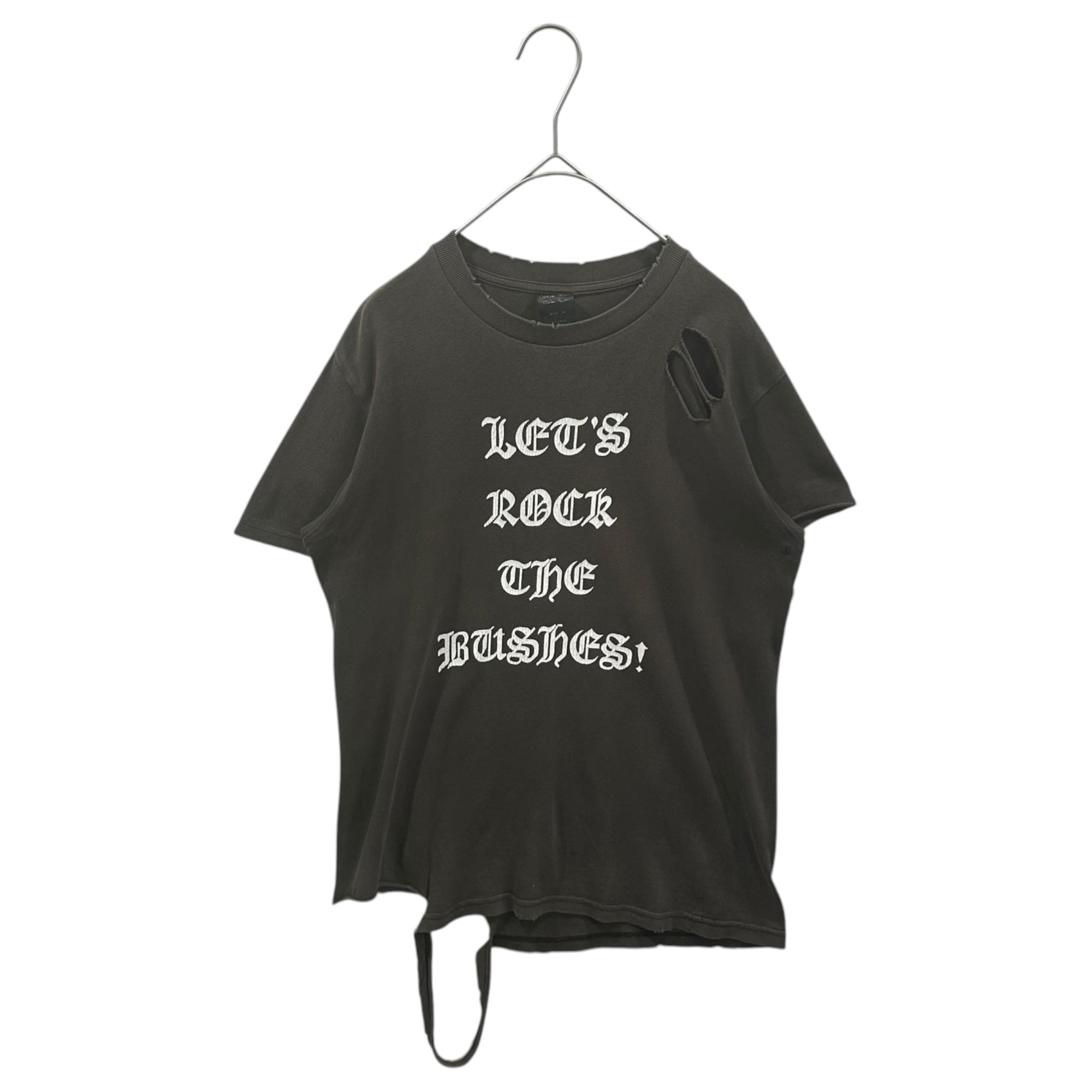 NUMBER (N)INE(ナンバーナイン) 2004AW ”GIVE PEACE A CHANCE” Distressed T-shirt ダメージ加工 Tシャツ 0 ブラウン 00's