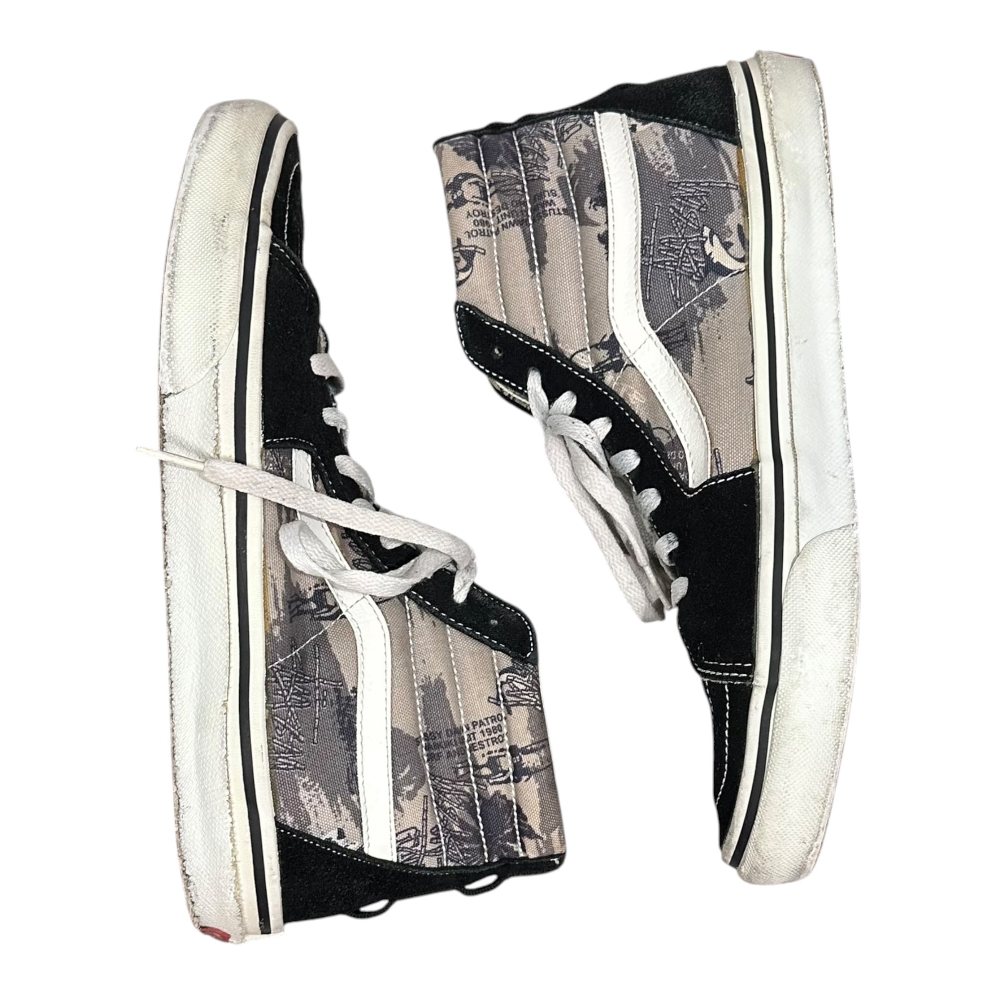 VANS×STUSSY(バンズ×ステューシー) SK8-HI スケート ハイ V38STUSSY 27.5 ブラック ハイカット スニーカー コラボ