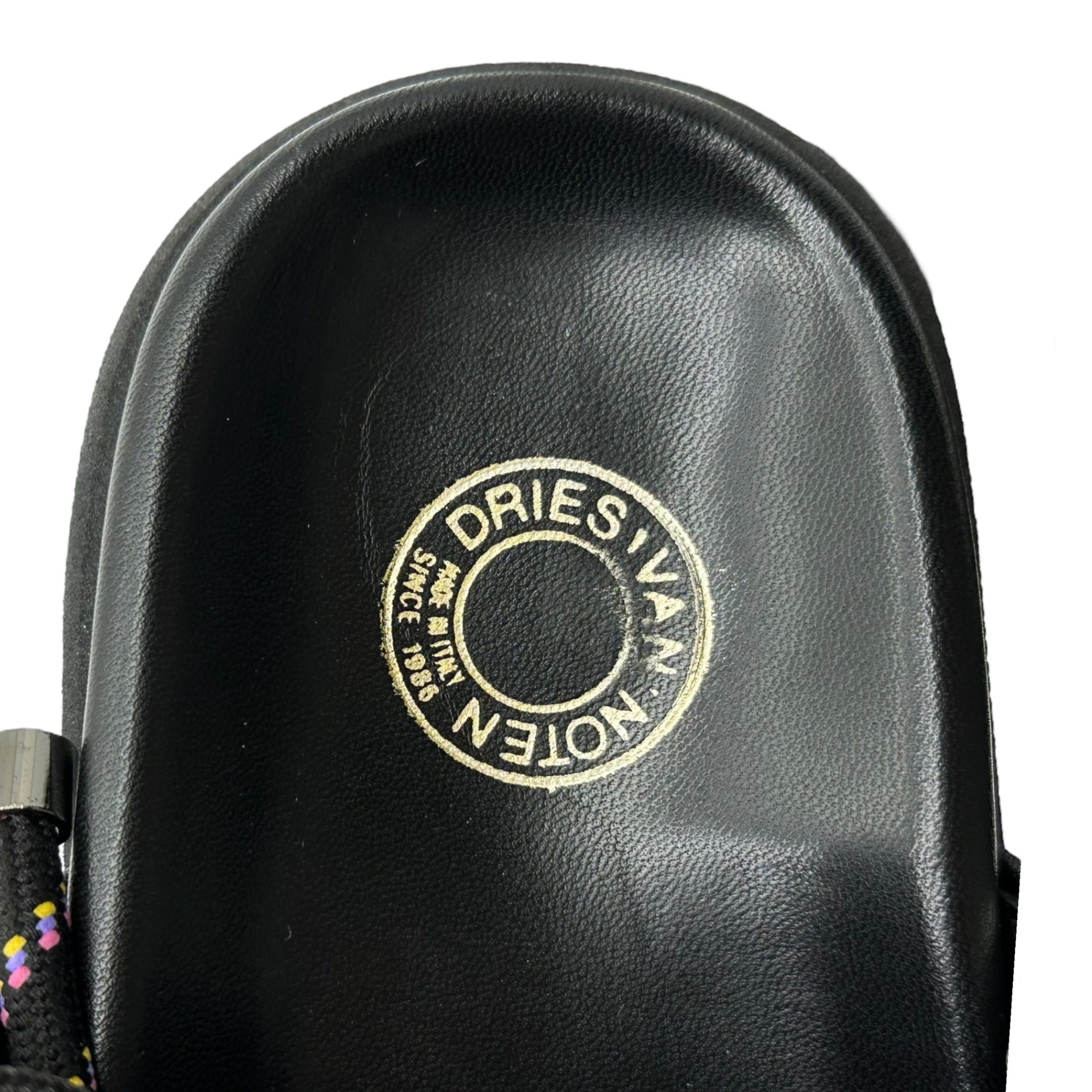 DRIES VAN NOTEN(ドリスヴァンノッテン) Heel Lace-Up Stripe Shark Sole Sports Sandal ヒール レースアップ ストライプ シャークソール スポーツ サンダル WS25/234 37(23.5cm程度) ブラック×ホワイト×ネイビー