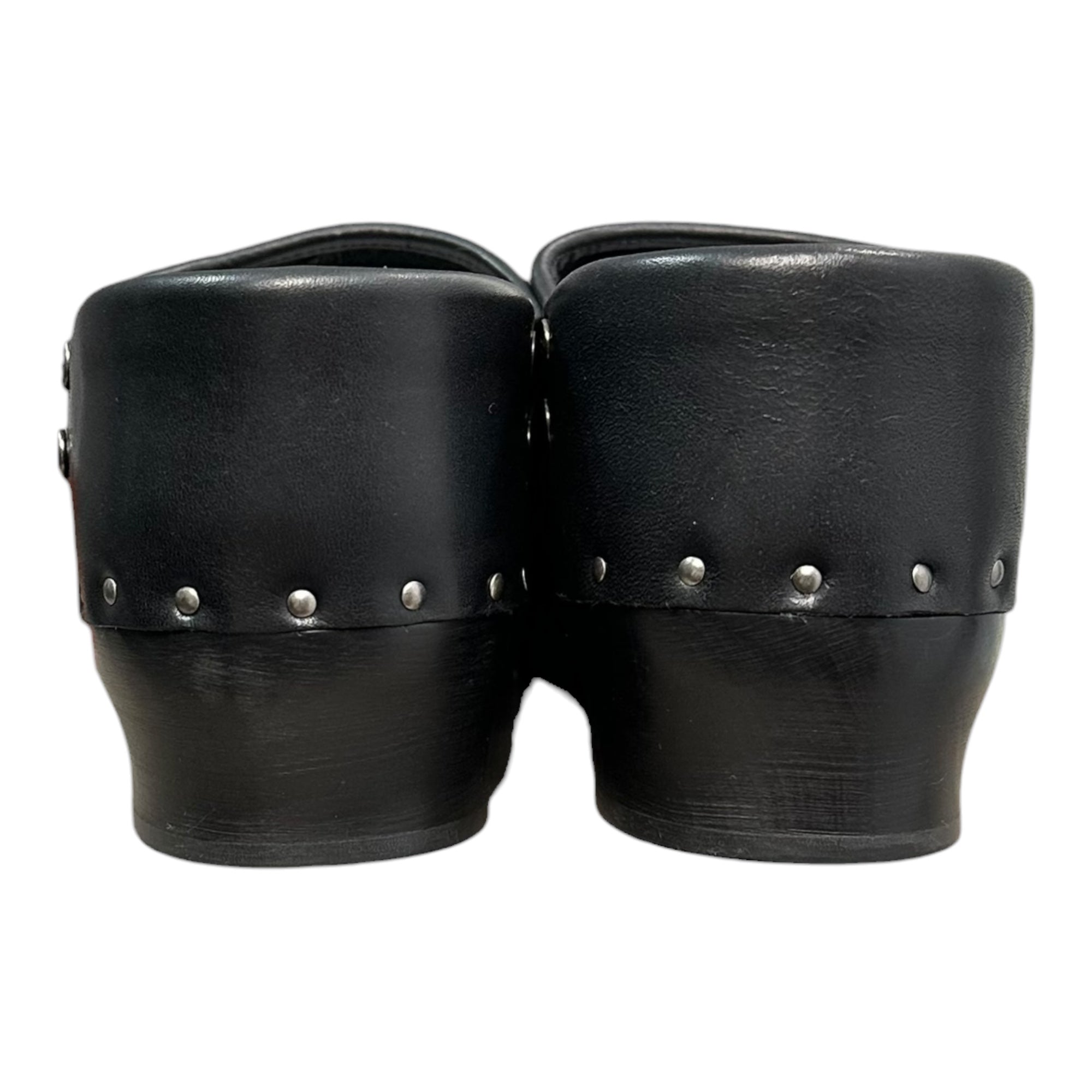 ENFANTS RICHES DEPRIMES(アンファン リッシュ デプリメ) Studded Leather Clogs スタッズ レザー クロッグス メタル スリッポン 40 ブラック×シルバー NUBIANなど取扱 ERD
