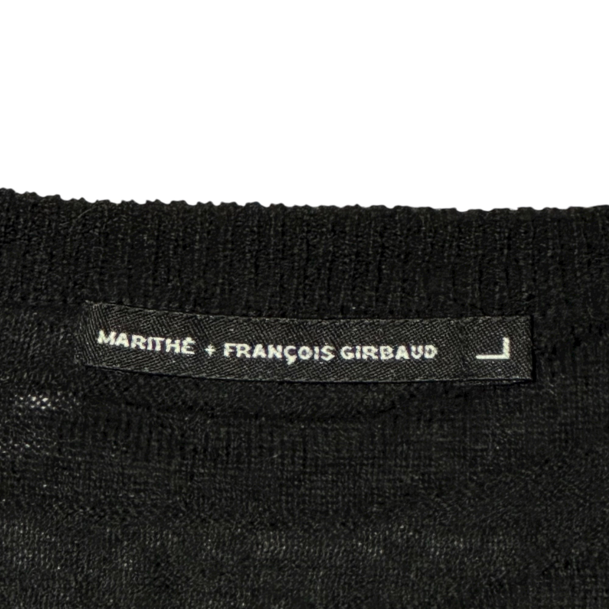 MARITHE FRANCOIS GIRBAUD(マリテフランソワジルボー) 00's V-neck Striped Knit Vネック ボーダー ニット M7-8264 L ブラック Y2K