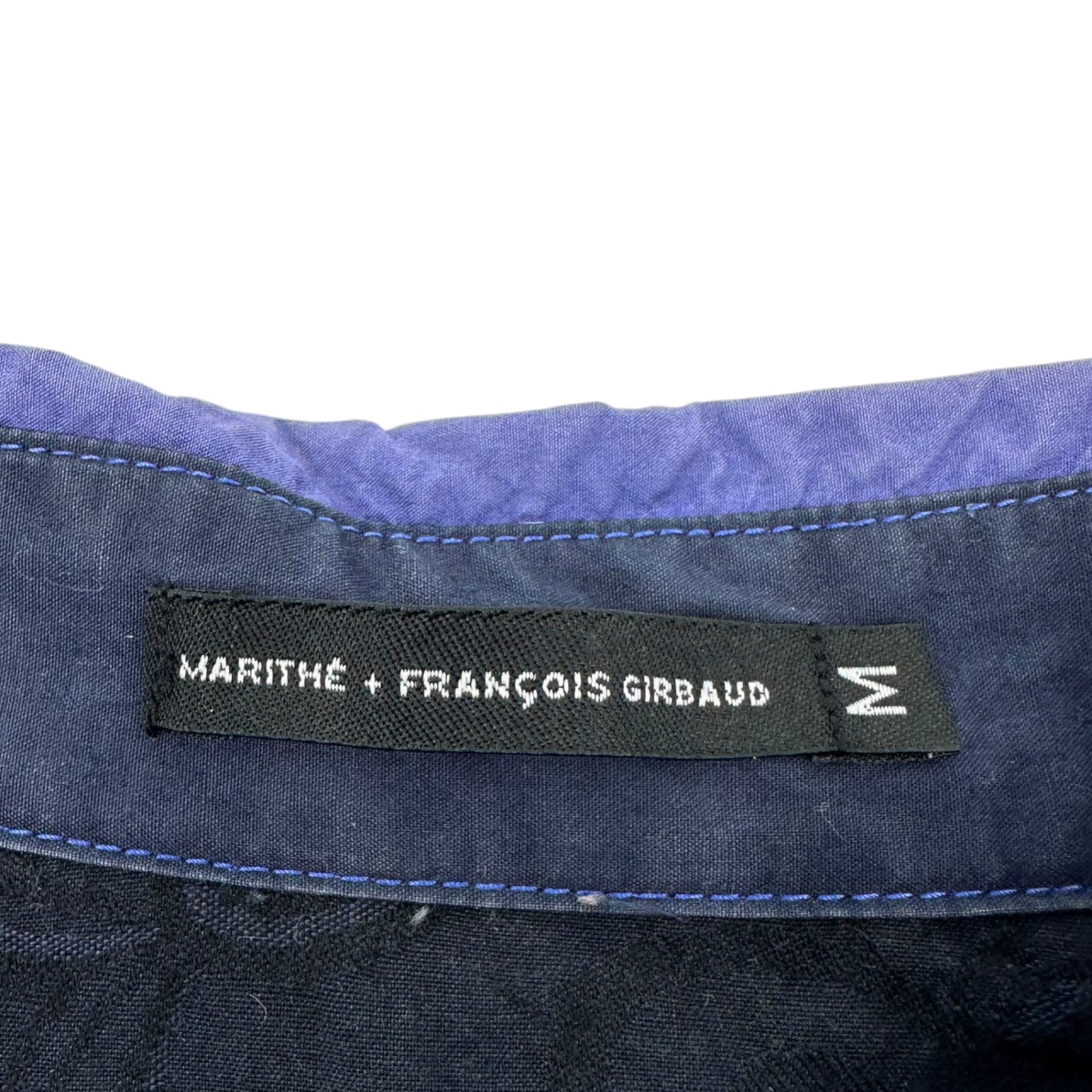 MARITHE FRANCOIS GIRBAUD(マリテフランソワジルボー) 00's Hem Patchwork Long Sleeve Cotton Shirt 00年代 裾 パッチワーク 長袖 コットン シャツ M5-5820 M ブルー