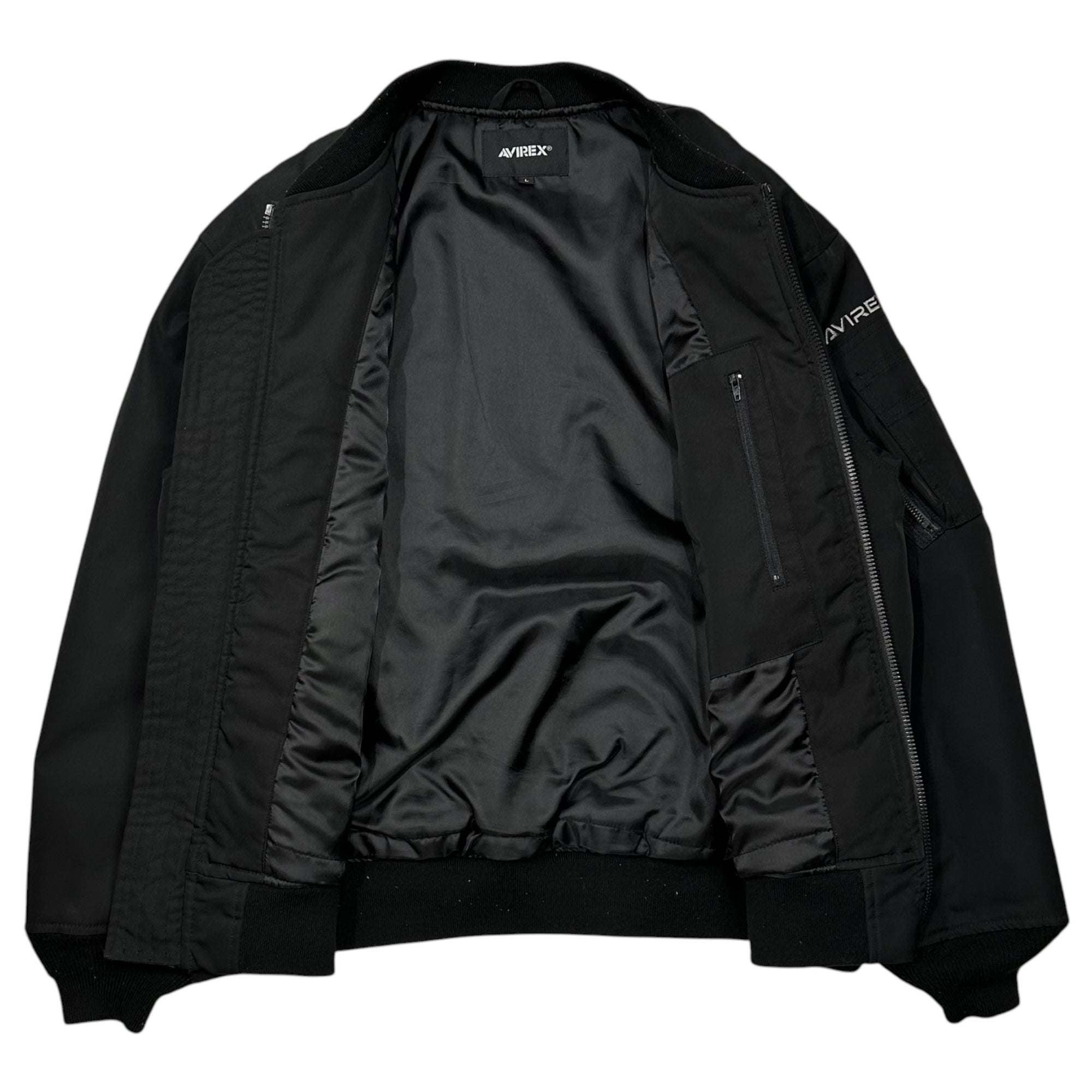 AVIREX(アヴィレックス) Padded Oversized MA-1 Flight Jacket 中綿入り ビッグ MA-1 フライト ジャケット 6112176 L ブラック