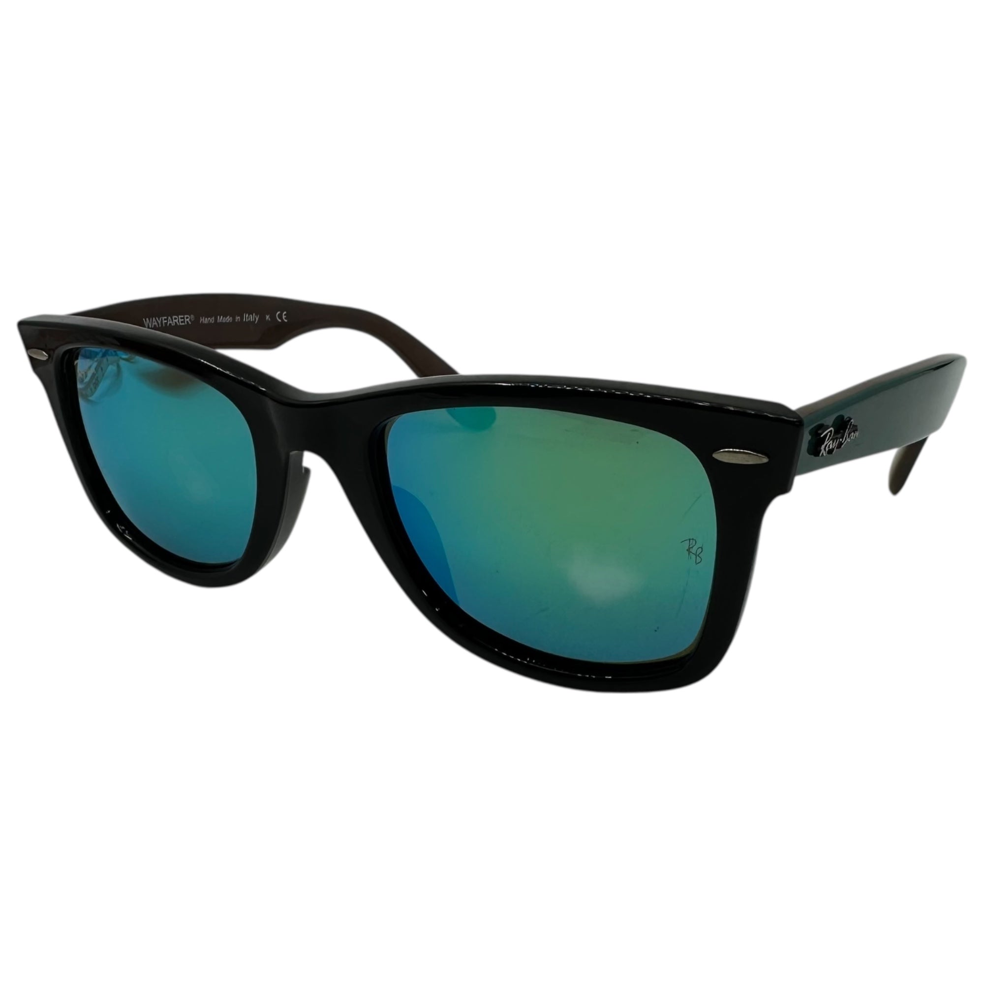 Ray-Ban(レイバン) ORIGINAL WAYFARER CLASSIC ウェイファーラー サングラス RB2140-F 52□22 ブラック×グリーン イタリア製 ボストン ミラーレンズ