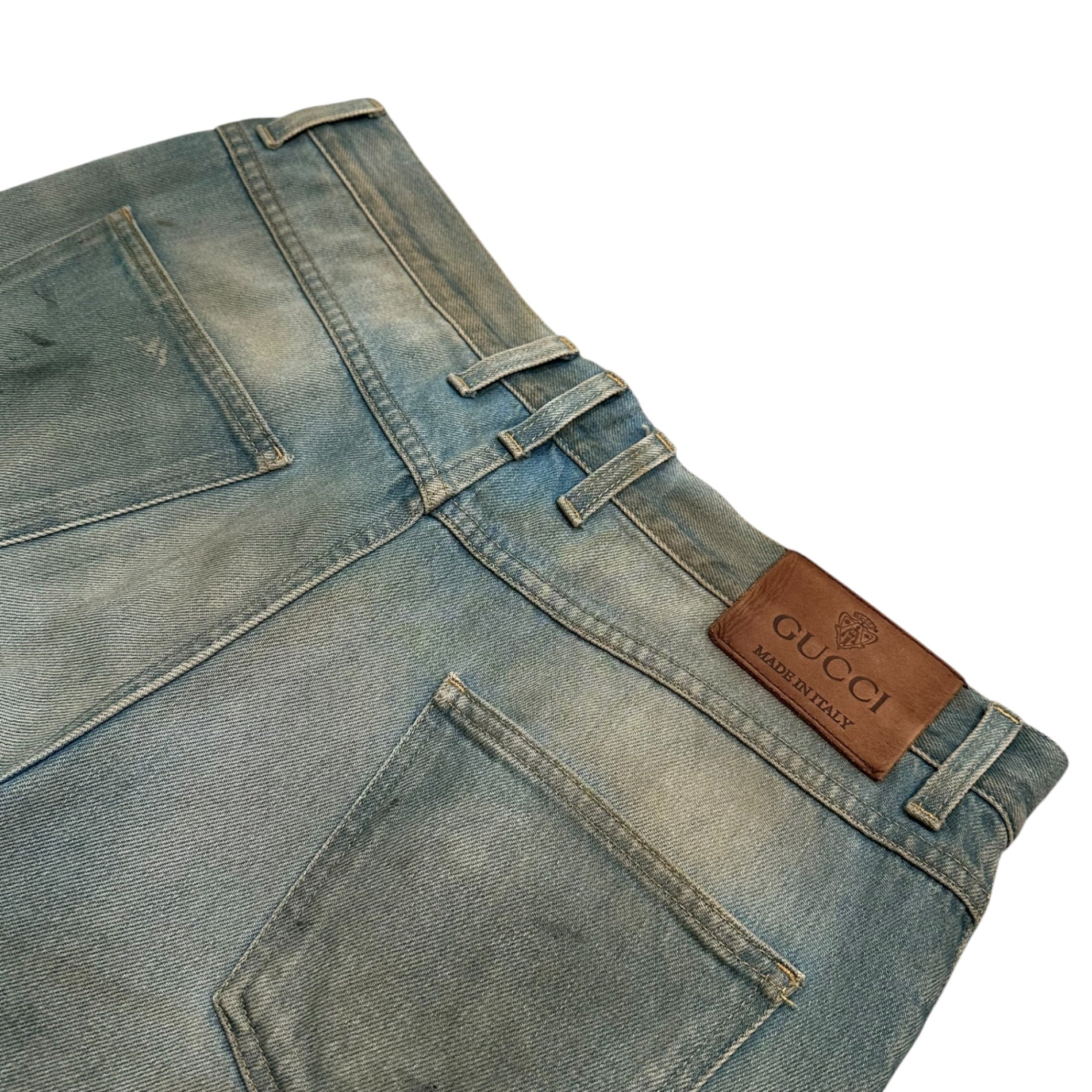 GUCCI(グッチ) 15SS By Frida Giannini 1953 Hand Painted Denim Pants ハンドペイント デニム パンツ 375819 48 ライトインディゴ フリーダ期
