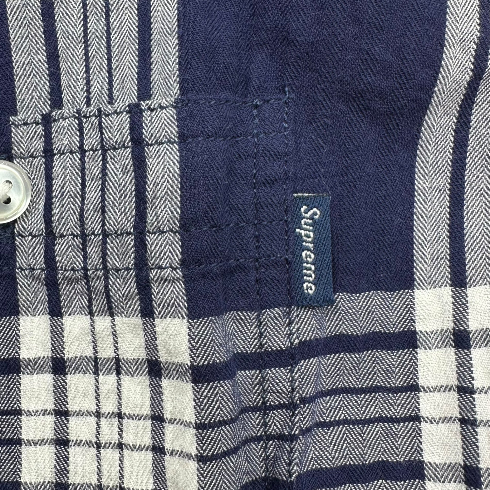 SUPREME(シュプリーム) Plaid S/S Shirt チェック 半袖 シャツ M ネイビー×ホワイト