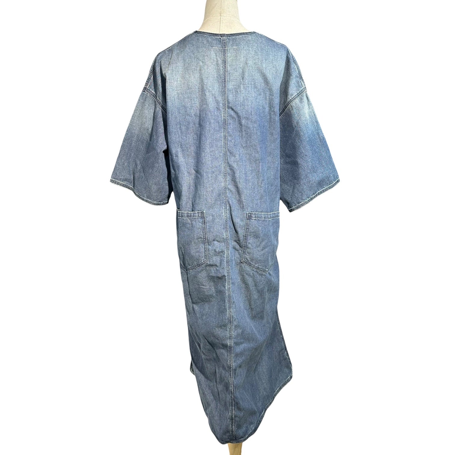 MM6 Maison Margiela(エムエムシックス) 19SS V-Neck Denim Smock Dress Vネック デニム スモック ワンピース S52CT0376 S30512 36(S程度) インディゴ