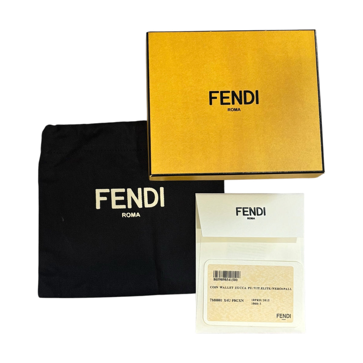 FENDI(フェンディ) Zucca print bi-fold wallet ズッカ柄 2つ折り財布 7M0001 ブラック