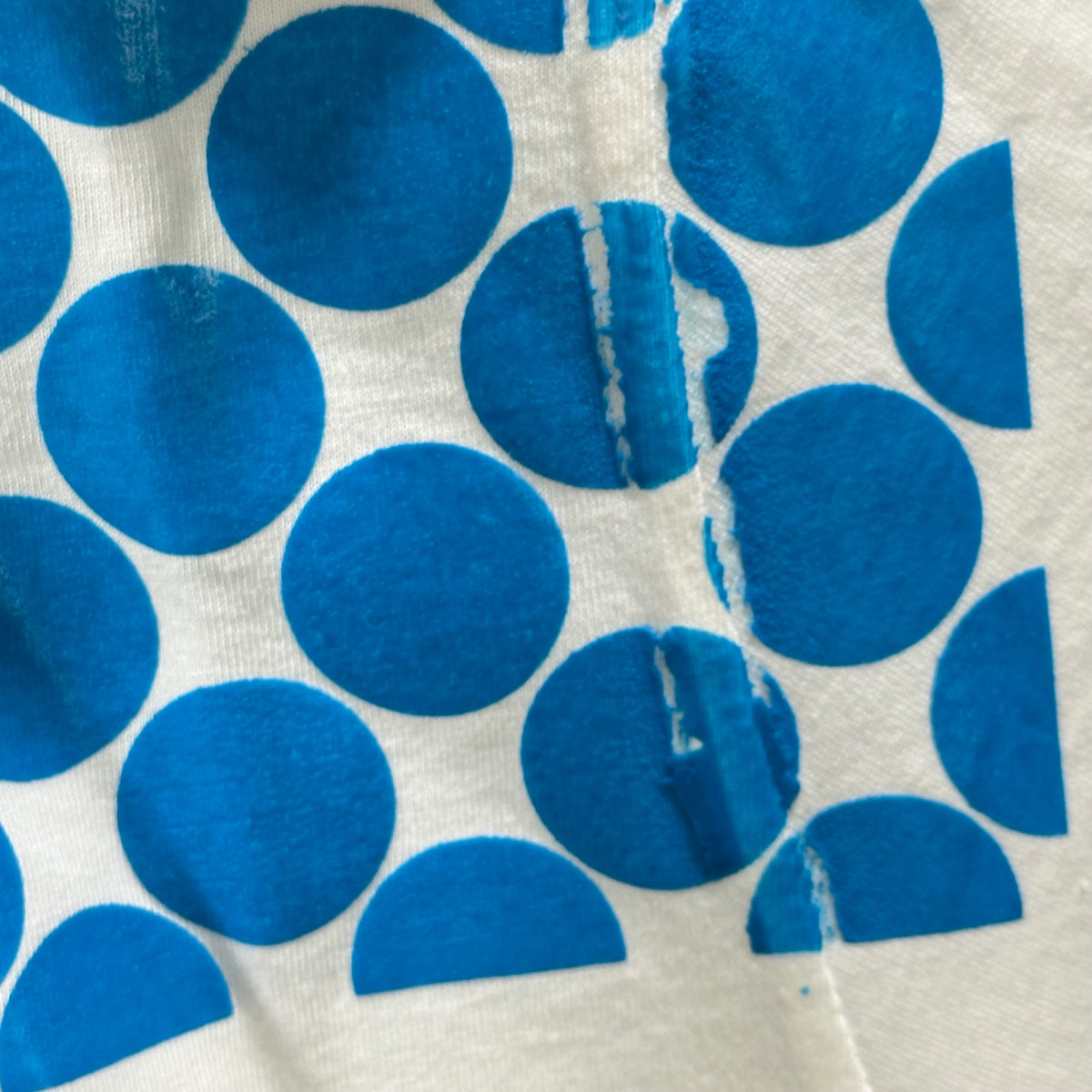 COMME des GARCONS(コムデギャルソン) 1999AW Polka-dot S/S T-shirt ドット デザイン 半袖 Tシャツ KT-910020 表記無(M程度) ホワイト×ブルー AD1999 青山限定