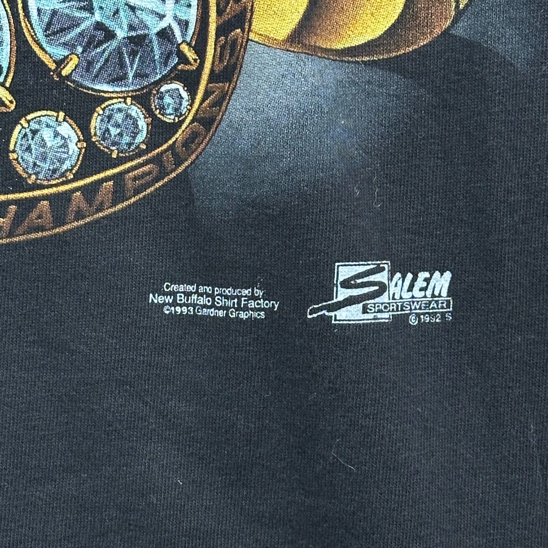 VINTAGE(ヴィンテージ) 1993 CHICAGO BULLS TEAM NBA CHAMPIONS T-SHIRT 93年 シカゴブルズ チャンピオン Tシャツ L ブラック 90年代 93年 三連覇