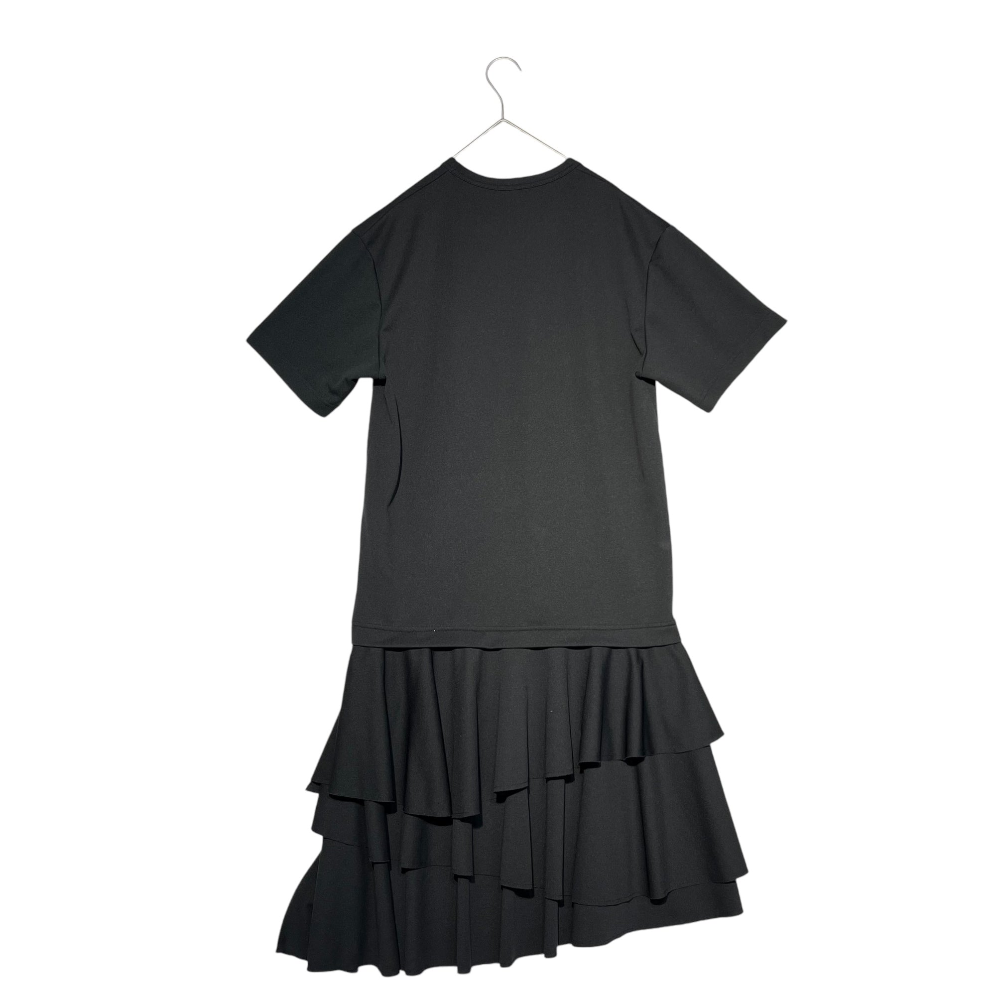 COMME des GARCONS HOMME PLUS(コムデギャルソンオムプリュス) 20SS Frill Switching Poly Long T-shirt フリル 切替 ポリ ロング Tシャツ PE-T010 M ブラック