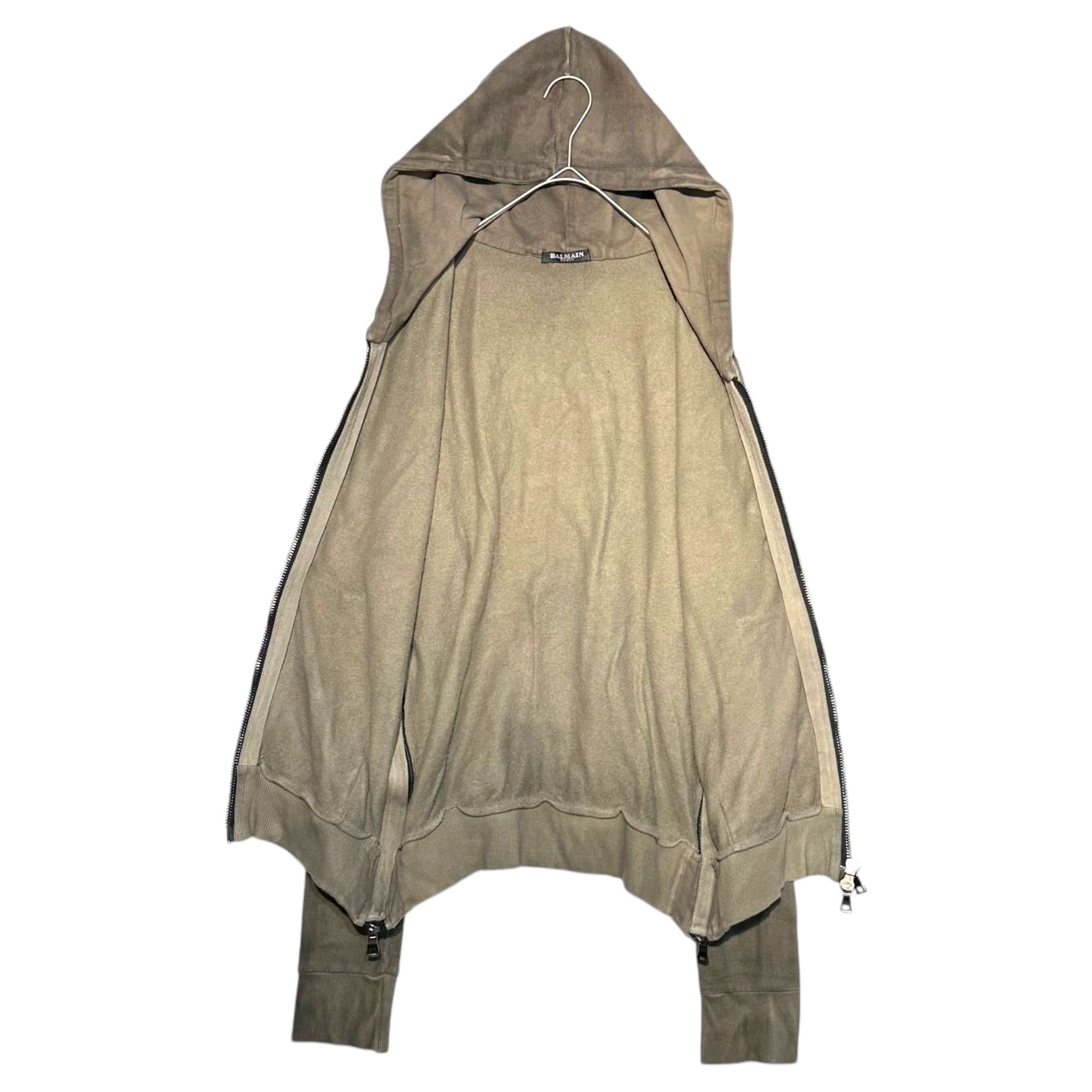 BALMAIN HOMME(バルマンオム) Side Zip Garment Dye Parka サイドジップ ガーメントダイ パーカー J643 B558B S ブラウン 製品染め