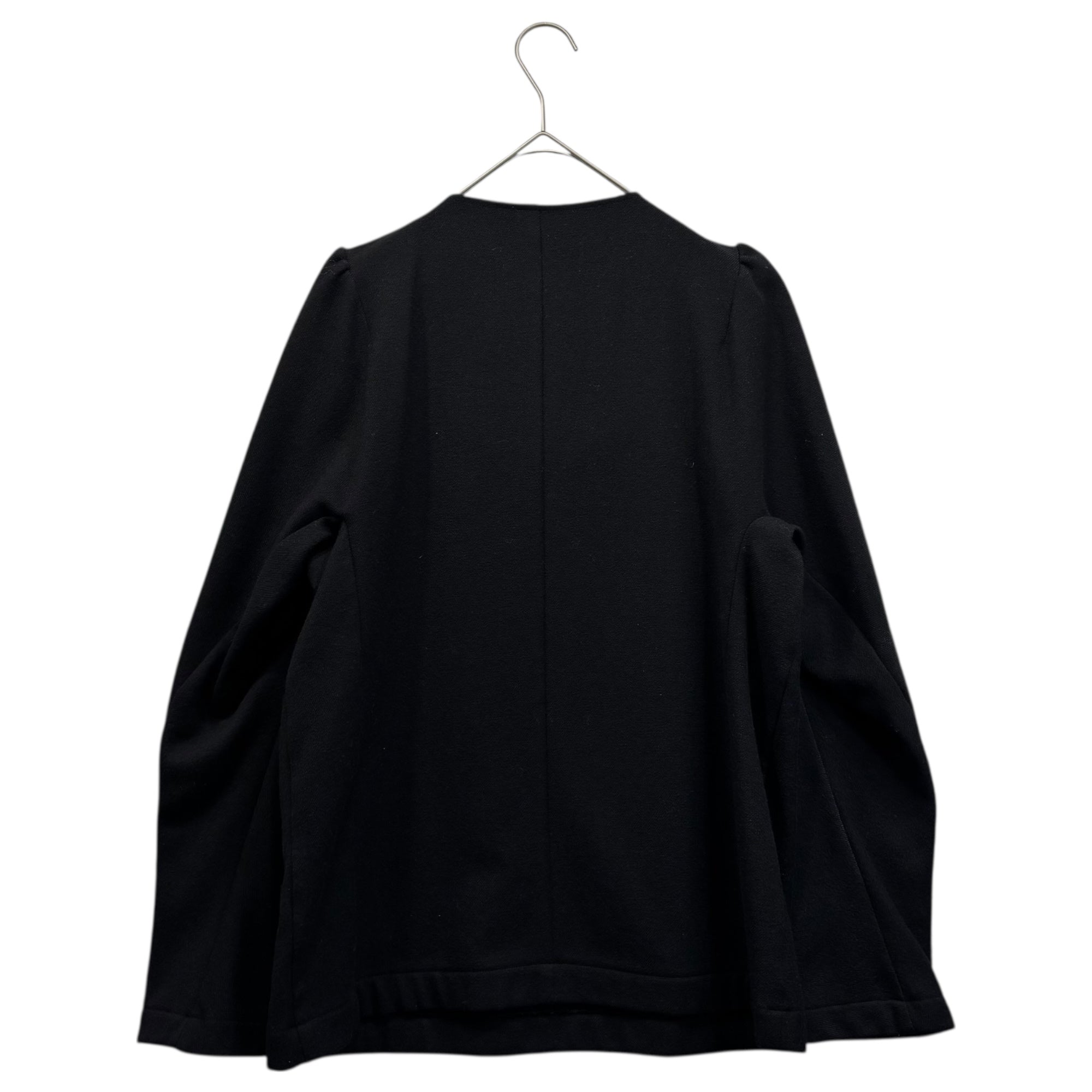 tricot COMME des GARCONS(トリココムデギャルソン) 06AW Pearl-Fringed Decorative Wool Pullover Sweatshirt パール フリル 装飾 ウール プルオーバー スウェット TR-B013 S ブラック×アイボリー AD2006 裏起毛