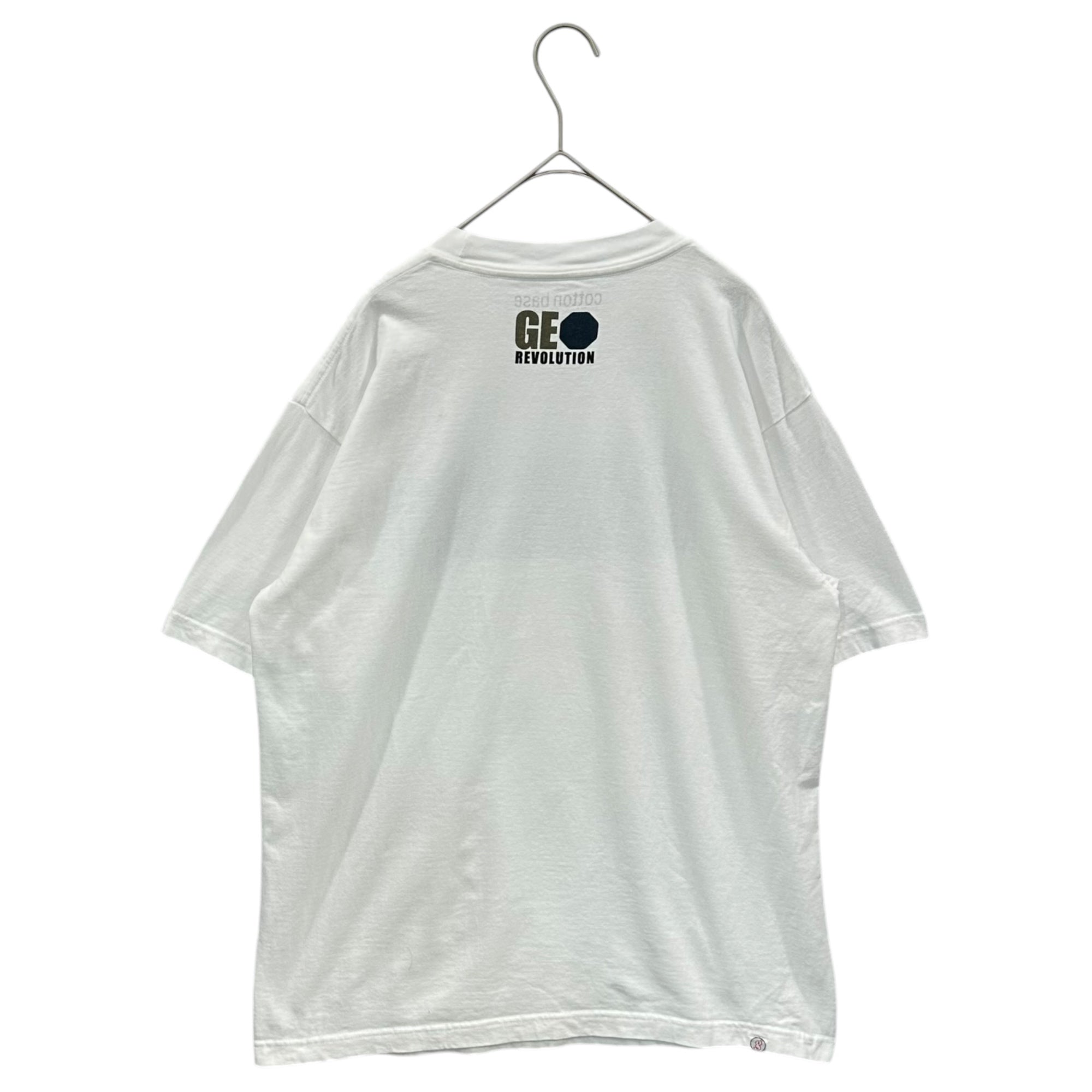 GOODENOUGH(グッドイナフ) 2001's cotton base THIS MACHINE KILLS FASCISTS s/s T-shirt Tシャツ M ホワイト×ブルー