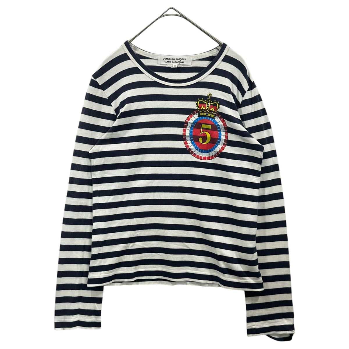 COMME des GARCONS COMME des GARCONS(コムデギャルソンコムデギャルソン) 2007AW Numbered Print Striped L/S T-Shirt ナンバリング プリント 長袖 ボーダー Tシャツ RT-T006 SS ホワイト×ネイビー AD207