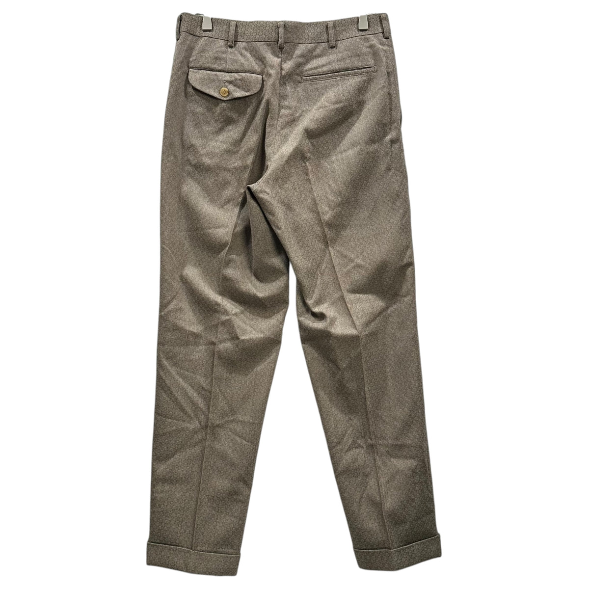 COMME des GARCONS HOMME PLUS(コムデギャルソンオムプリュス) 2001AW Scale-Patterned Straight-Leg Wool Slacks 鱗柄 ストレート ウール スラックス PC-P004 M ベージュ AD2001 00s アーカイブ Looking at different world サイケ期 ジャガード