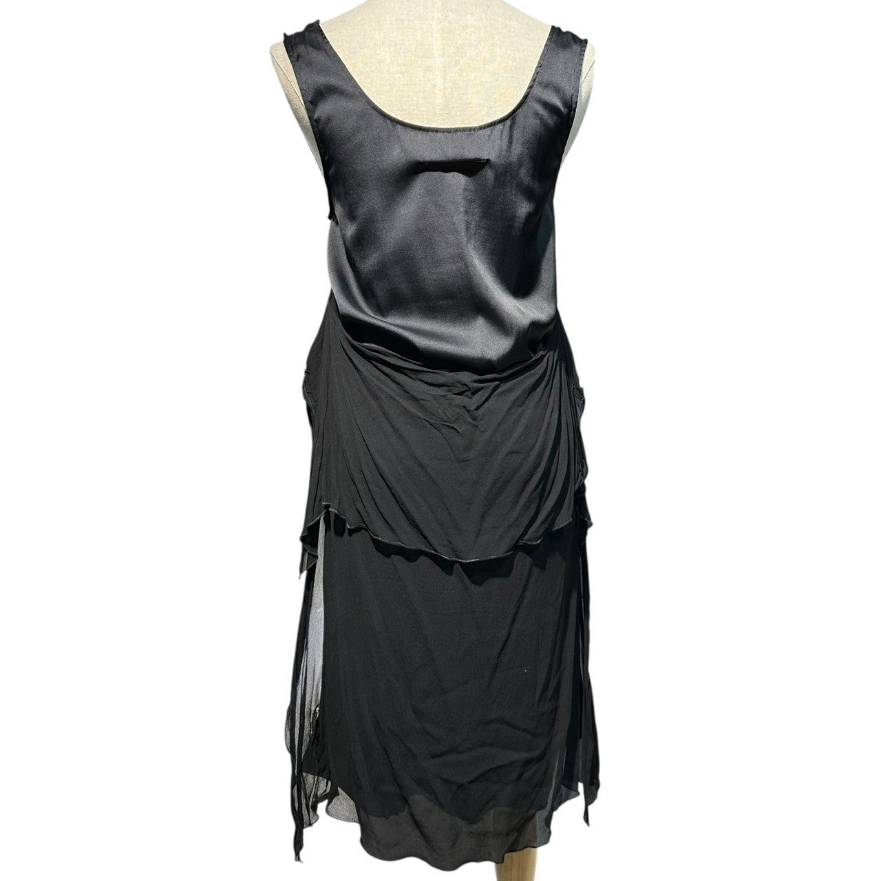 MM6 Maison Margiela(エムエムシックス) 16SS Back-Pleated Sleeveless Rayon Tunic Dress バック プリーツ ノースリーブ レーヨン チュニック ワンピース S32CT0740 40(L程度) ブラック