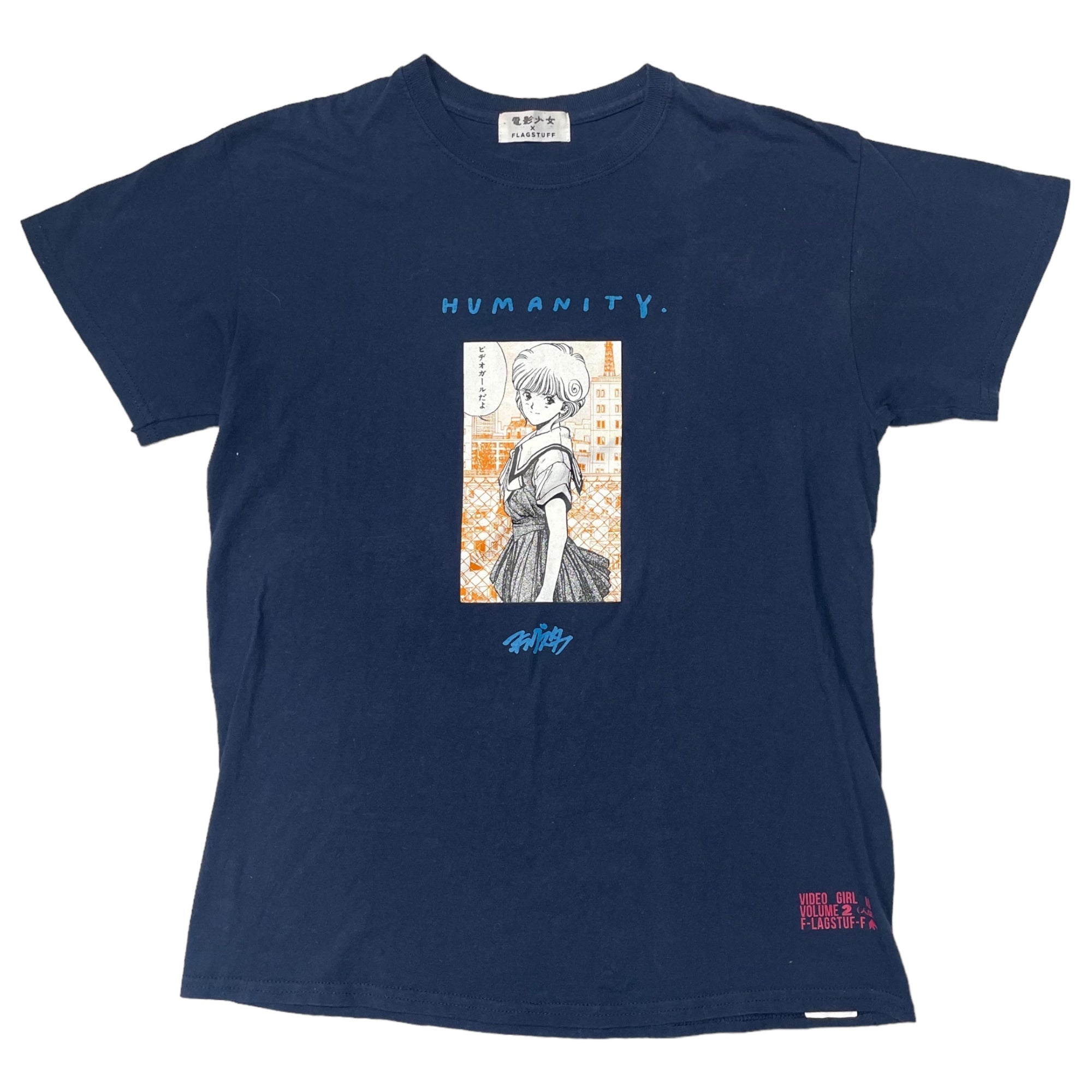 FLAGSTUFF(フラグスタフ) "HUMANITY" Tee/アニメTシャツ 19SS-FS×VG-06 M ネイビー VIDEO GIRL