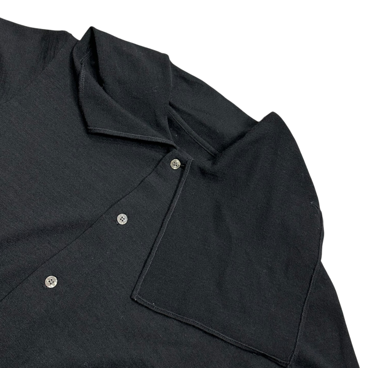 tricot COMME des GARCONS(トリココムデギャルソン) 1980's Asymmetric-Collar Wool Cardigan 変形 カラー ウール カーディガン TT-050140 FREE ブラック AD表記無 80s アーカイブ