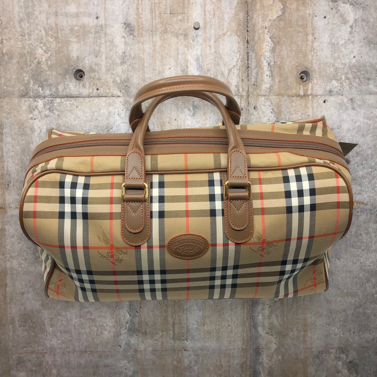 BURBERRY(バーバリー) ロゴノヴァチェックボストンバッグ/旅行鞄 ベージュ 鍵付き