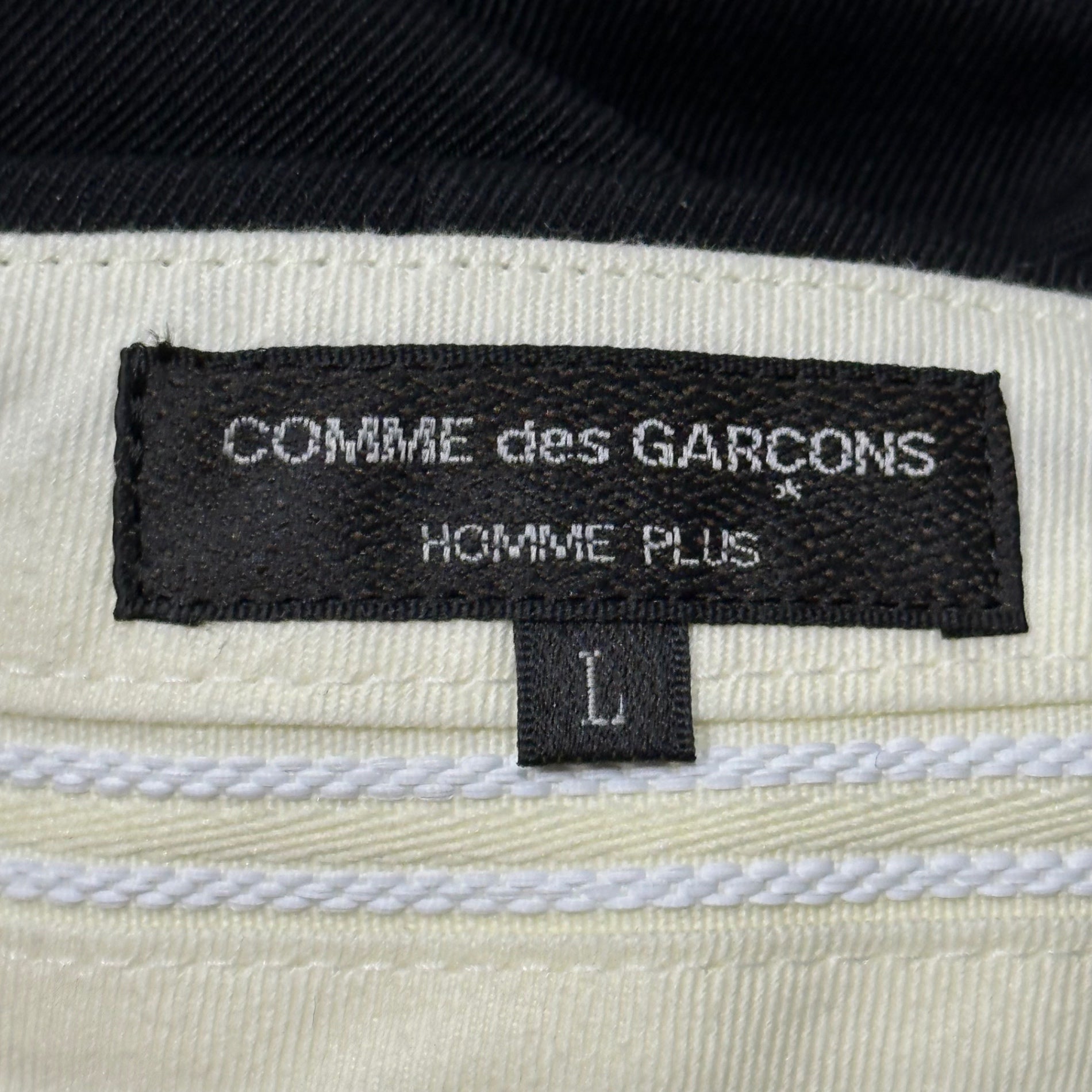 COMME des GARCONS HOMME PLUS(コムデギャルソンオムプリュス) 2025SS Wool Gabardine Side-Ribbon Trousers ウールギャバジン サイド リボン スラックス PO-P054 L ブラック AD2024 テーパード 中 パンツ