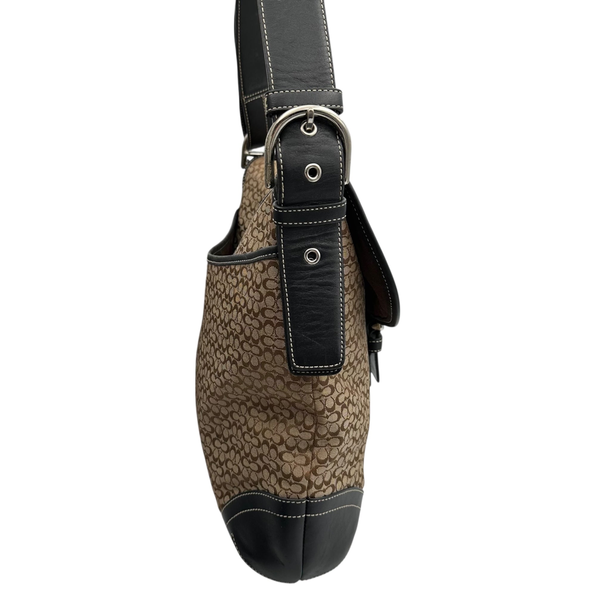 COACH(コーチ) Signature Shoulder Bag シグネチャー ショルダー バッグ 6377 ベージュ×ブラック ワンショルダー