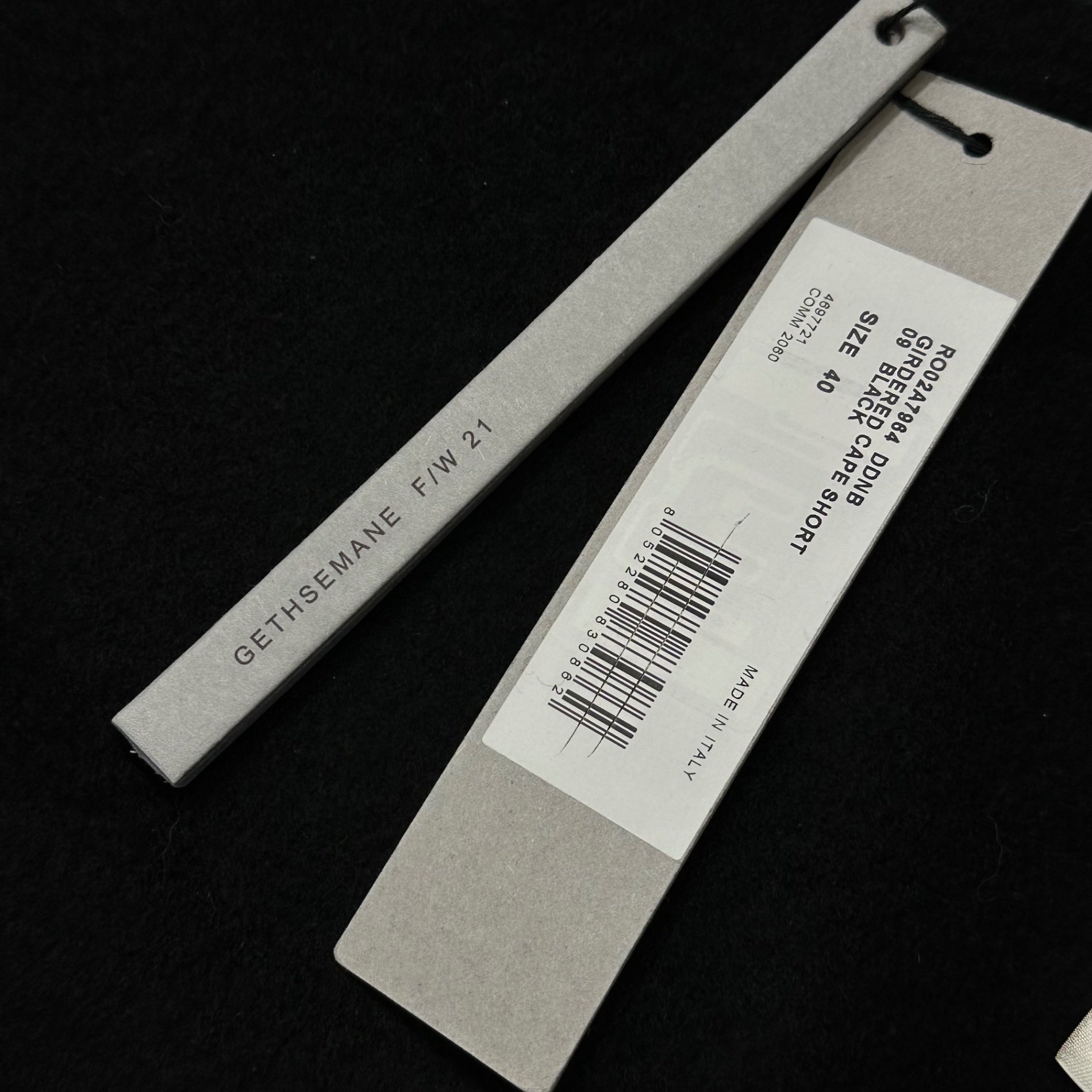 Rick Owens(リックオウエンス) 22SS ”FOGACHINE” GIRDERED CAPE SHORT ガーダード ケープ ショート コート RO02A7964 40 ブラック ポンチョ ジャケット カシミア