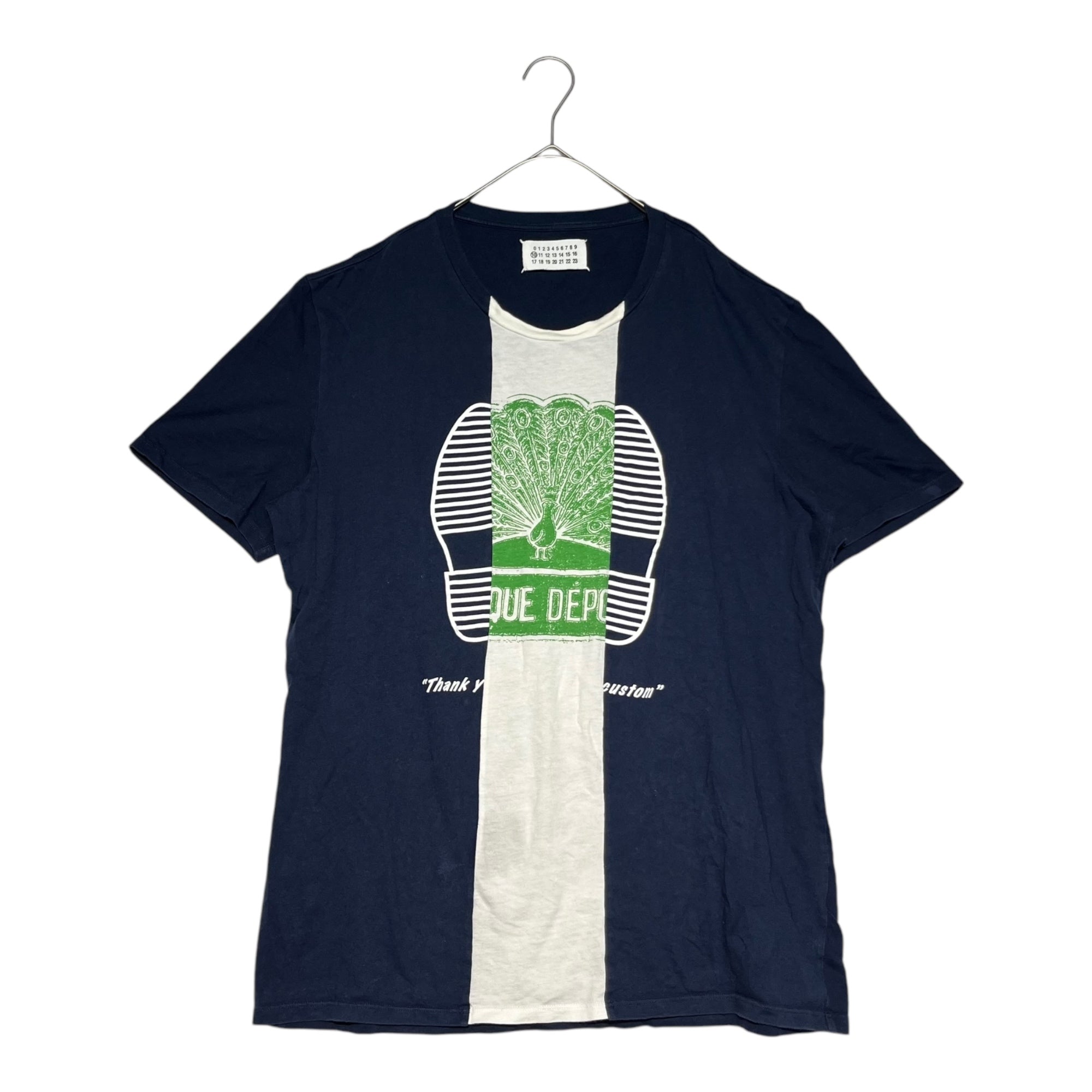 Maison Martin Margiela(メゾン マルタンマルジェラ) 11AW Rebuild Print T-shirt 再構築 プリント Tシャツ S30GC0388 54(XL程度) ネイビー×ホワイト アーカイブ