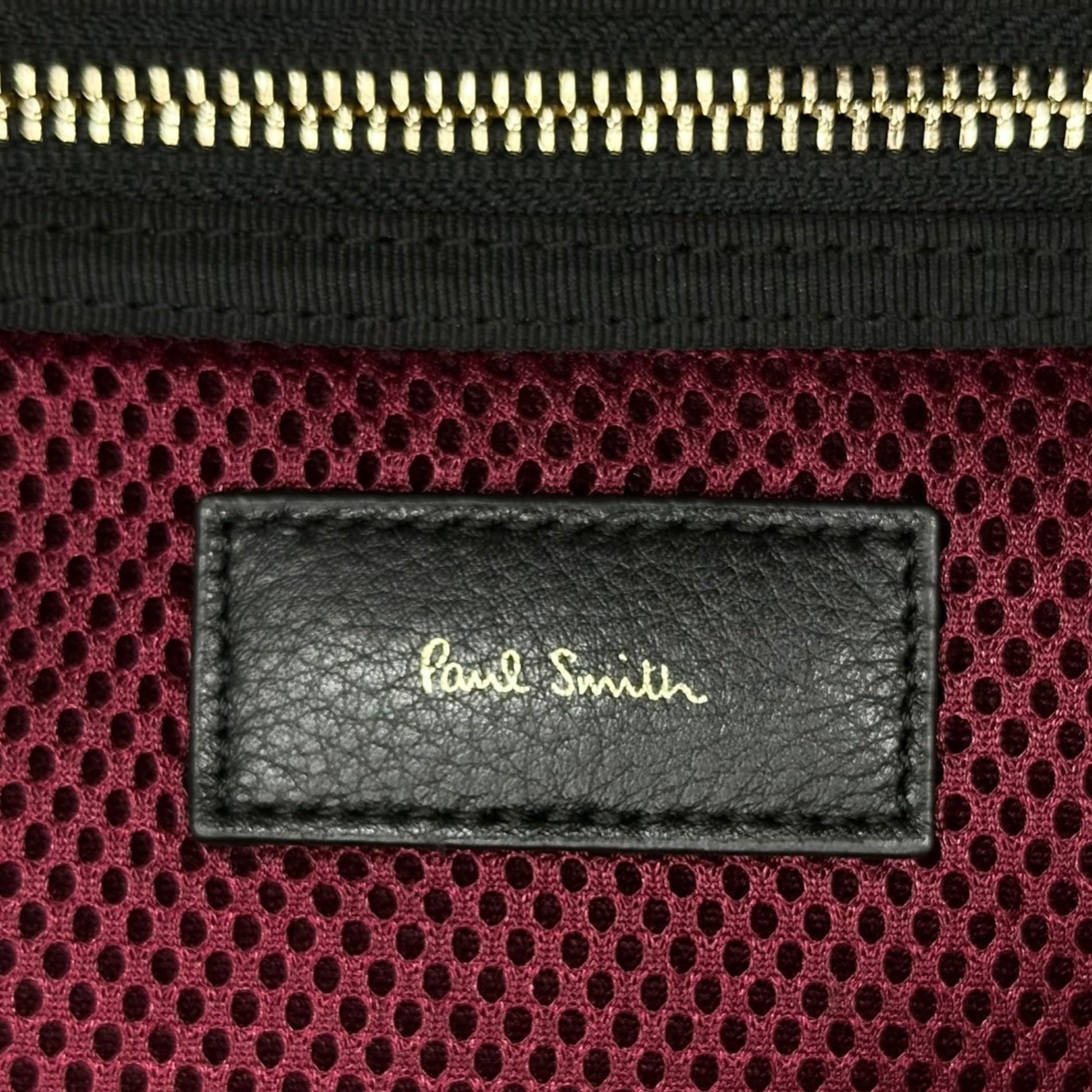 PAUL SMITH(ポールスミス) Embossed Leather Daypack Backpack 型押し レザー デイパック リュック ブラック