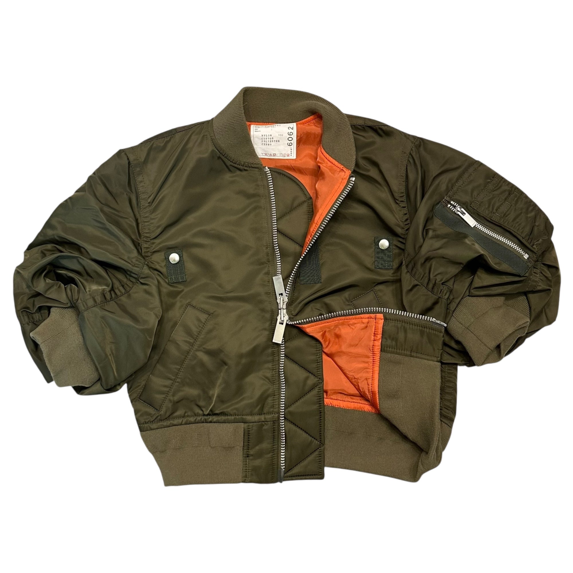 sacai(サカイ) 22SS Nylon Twill Short Bomber Jacket ナイロンツイル ショート ボンバー ジャケット 22-06062 1(S程度) セージグリーン