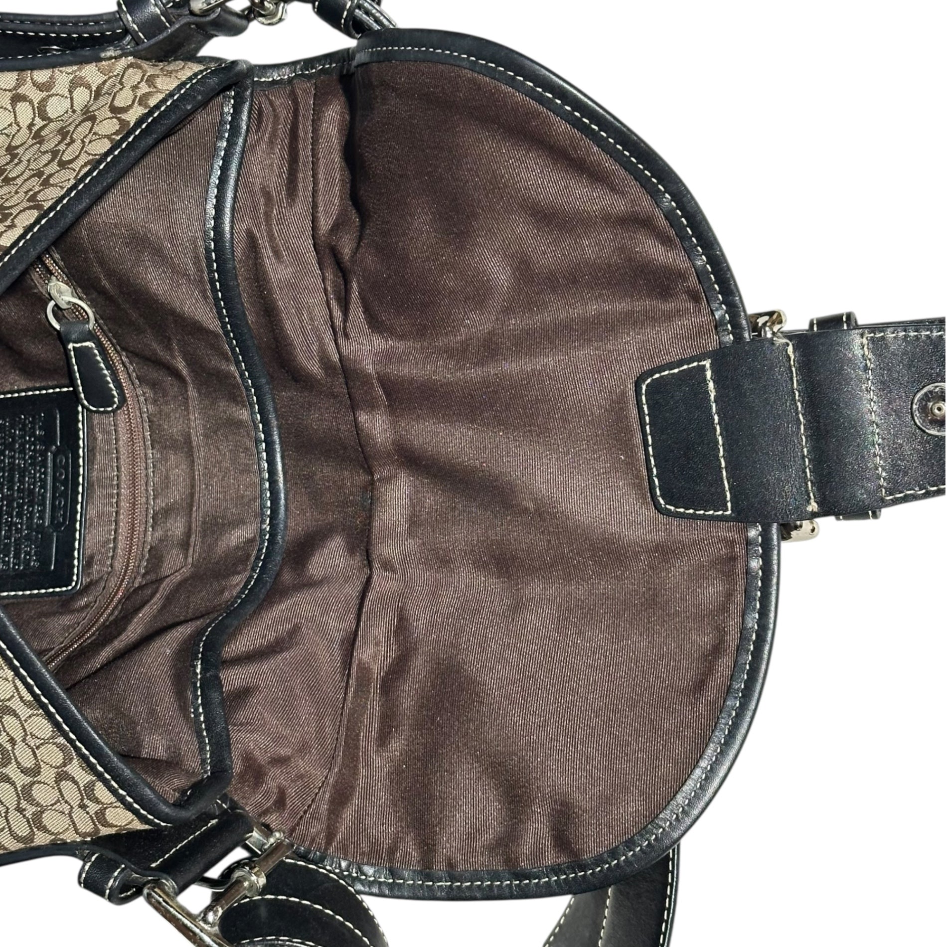 COACH(コーチ) Logo Patch Signature Body Bag ロゴ ワッペン シグネチャー ボディバッグ F72931 ベージュ×ブラック ウエスト ポーチ ショルダー バッグ 斜め掛け