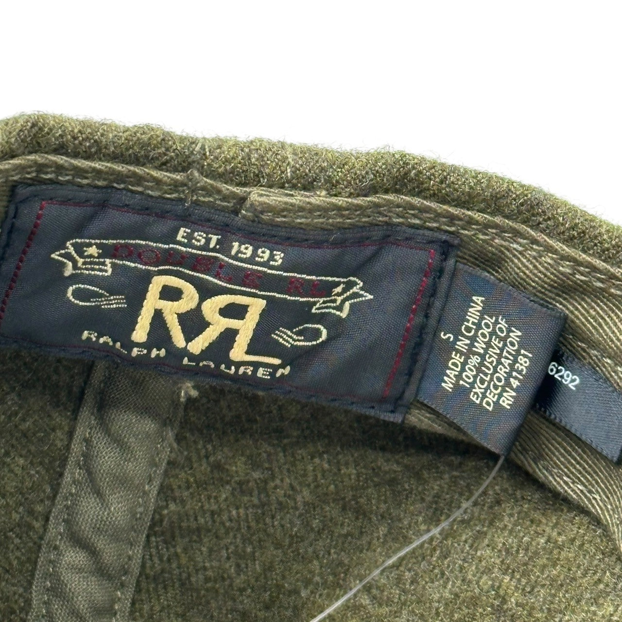 RRL(ダブルアールエル) Vintage-processed front logo wool cap ヴィンテージ加工 フロント ロゴ ウール キャップ カーキ
