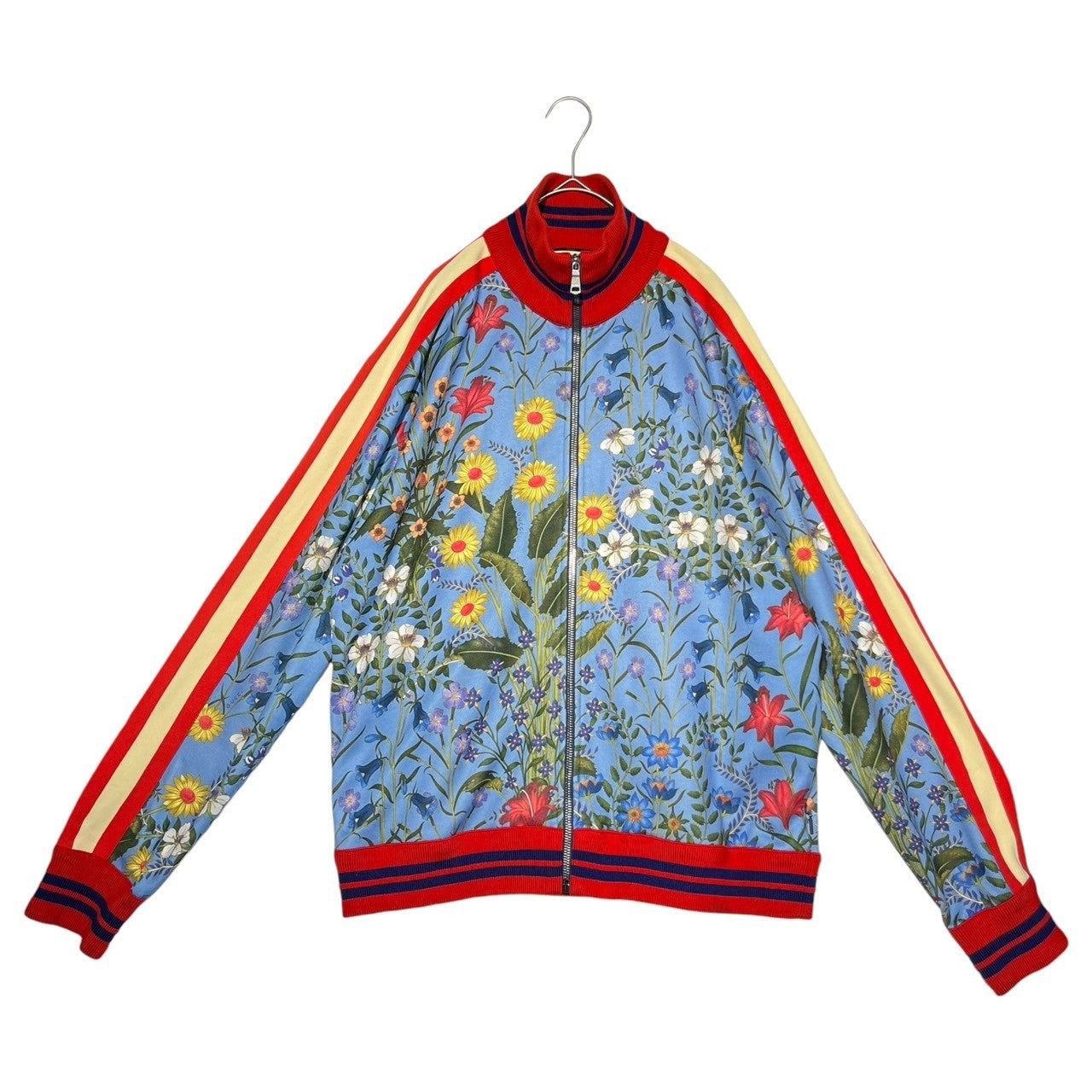 GUCCI(グッチ) technical floral track jacket テクニカル フローラル トラック ジャケット 475359 X9E56 L ブルー×レッド