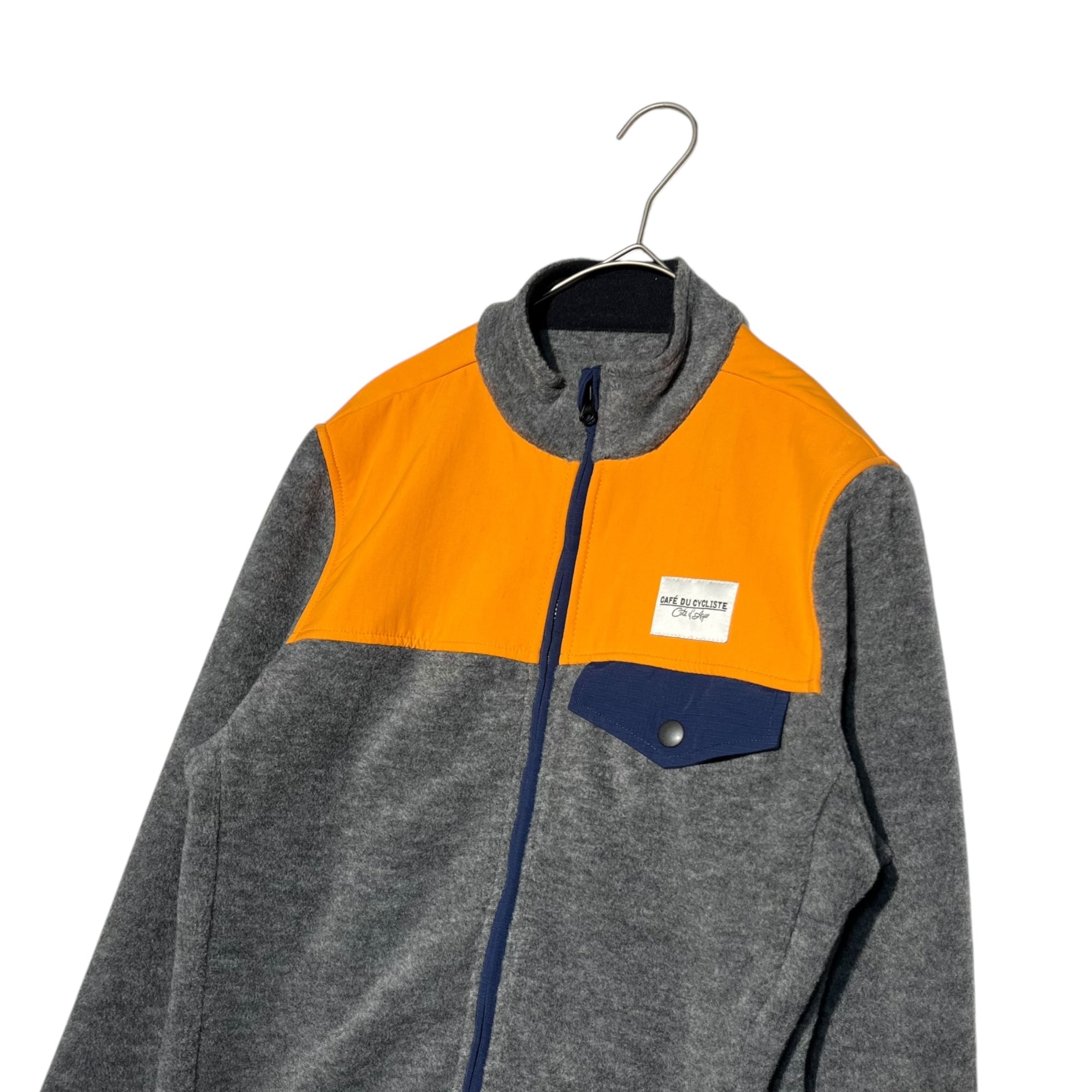 Cafe du Cycliste(カフェドシクリステ) Alphonsine Fleece Jersey アルフォンシーヌ フリース ジャージ XS グレー×オレンジ ジップアップ ジャケット サイクル サイクリング ウェア