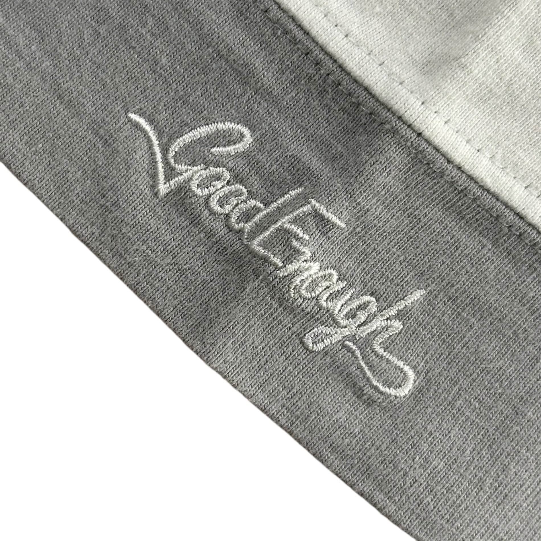 GOODENOUGH(グッドイナフ) 90’s Line-blocked s/s T-shirt ライン 切替 半袖 Tシャツ 表記消(L程度) グレー×ホワイト