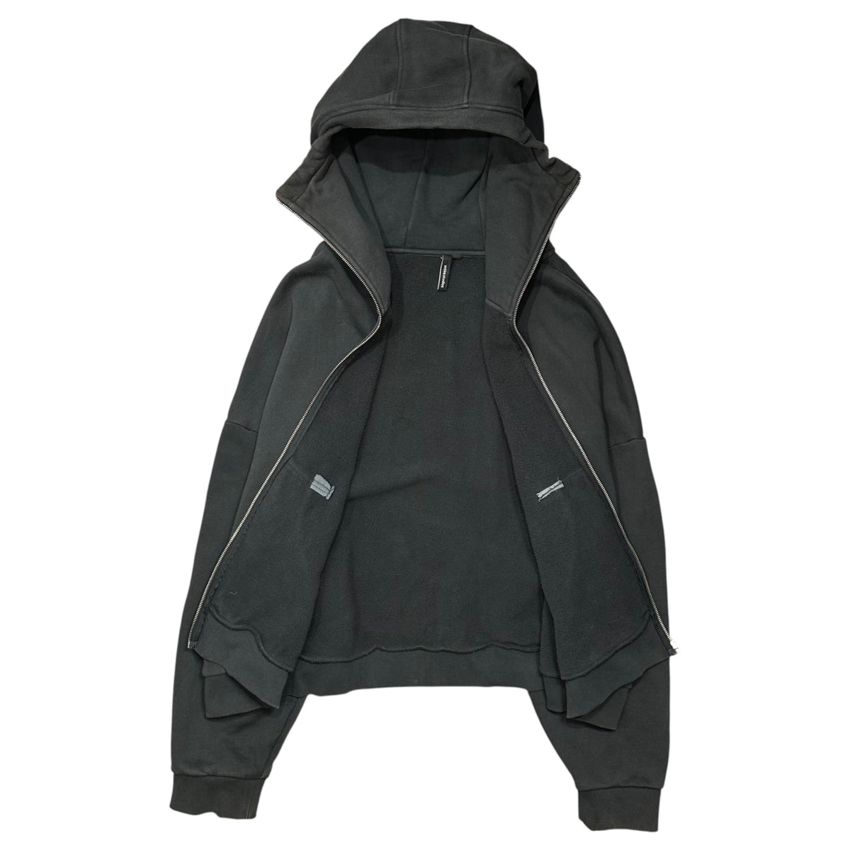 entire studios(エンタイアスタジオ) Full-zip hoodie フルジップアップ フーディー パーカー ES2106 XL ウォッシュブラック