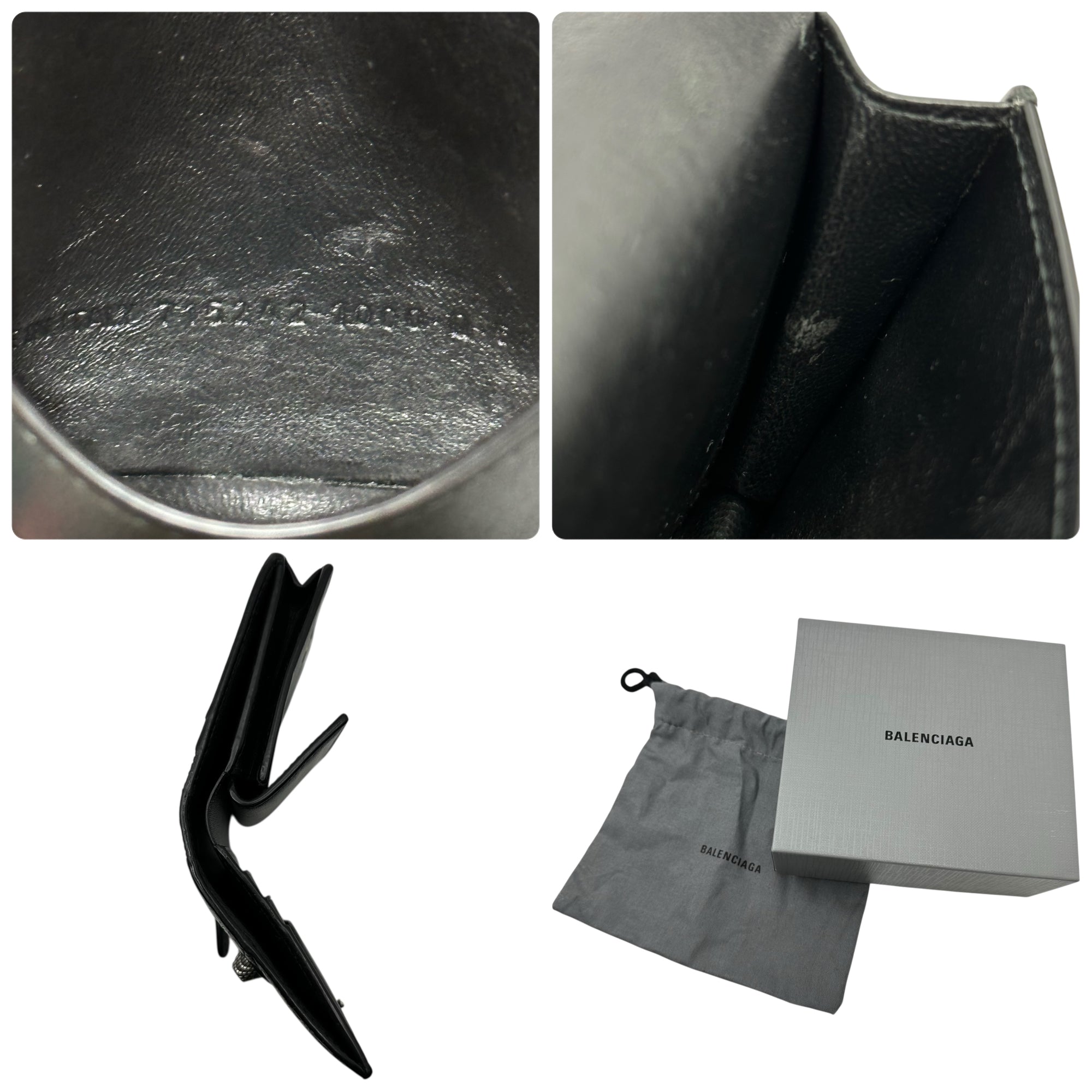 BALENCIAGA(バレンシアガ) Le Cagole Mini ル カゴール ミニ ウォレット ブラック コンパクト 三つ折り 財布 箱付