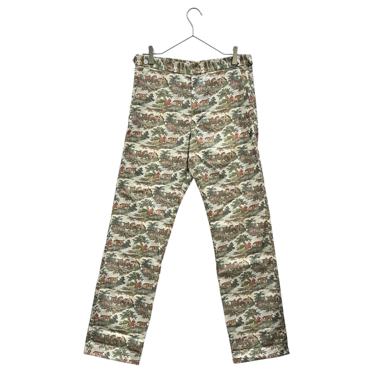 COMME des GARCONS HOMME PLUS(コムデギャルソンオムプリュス) 1997SS Landscape-Pattern All-Over Straight Pants 風景画 総柄 ストレート パンツ PP-10012S S グリーン×ブラウン AD1996 90s アーカイブ チェック期