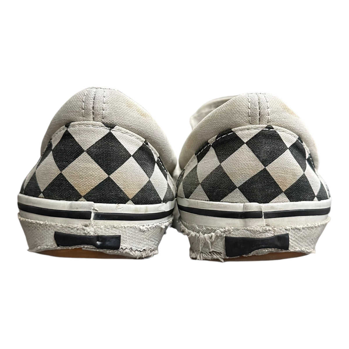 UNDERCOVER×VANS(アンダーカバー×バンズ) 2001SS "CHAOTIC DISCORD" SLIP-ON CHK ケーオティック ディスコード 期 スリッポン V98-J669 28cm ホワイト×ブラック 00's スニーカー チェッカーフラッグ