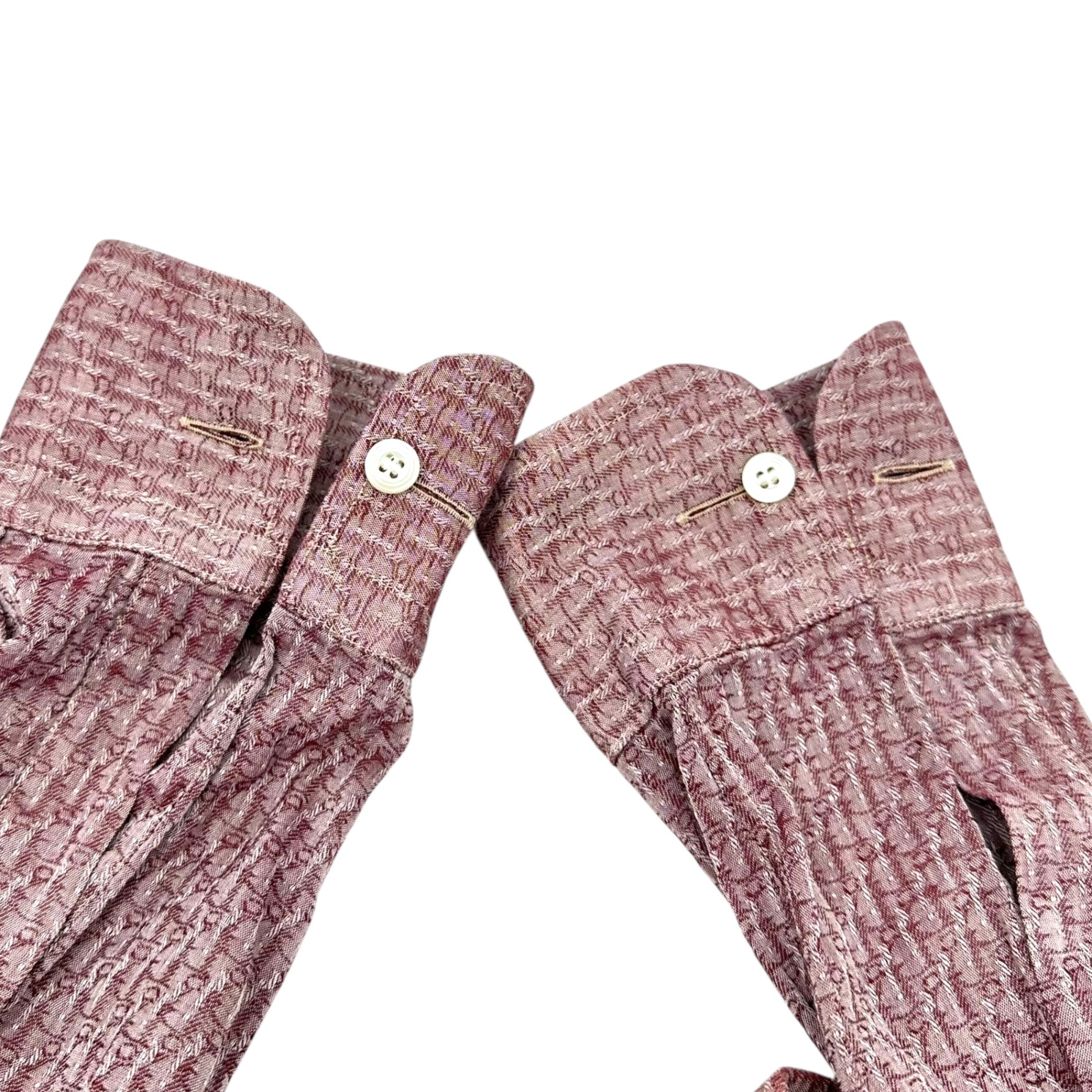 Christian Dior MONSIEUR(クリスチャンディオールムッシュ) Vintage Trotter L/S Shirt ヴィンテージ トロッター柄 長袖 ドレス シャツ 38(M程度) レッド